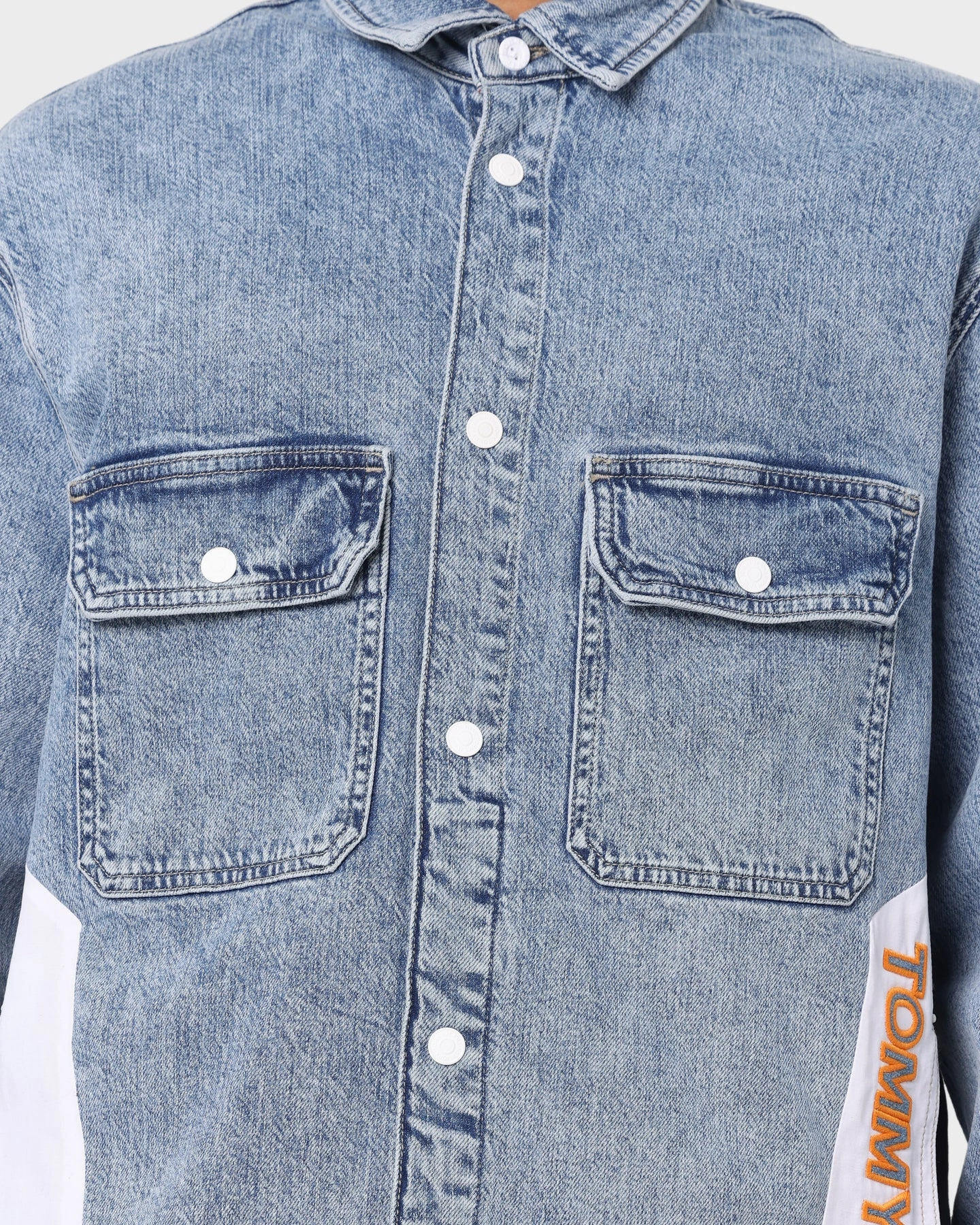 Rugged Look Tommy Jeans Denim Worker Shirt Shane Mix Lb Co