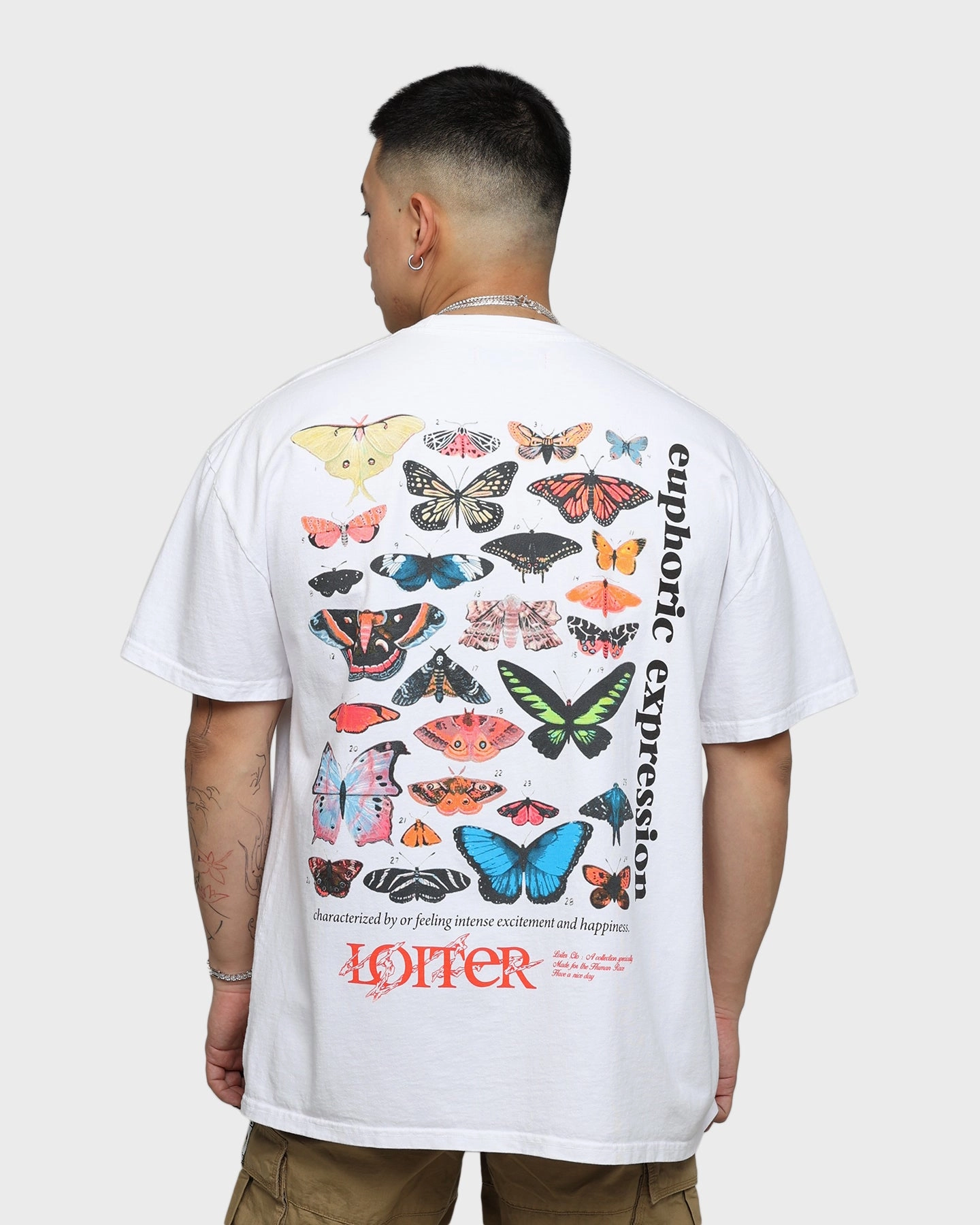 Loiter Euphoria Ultra Premium Vintage T-Shirt White Foam Print Detail