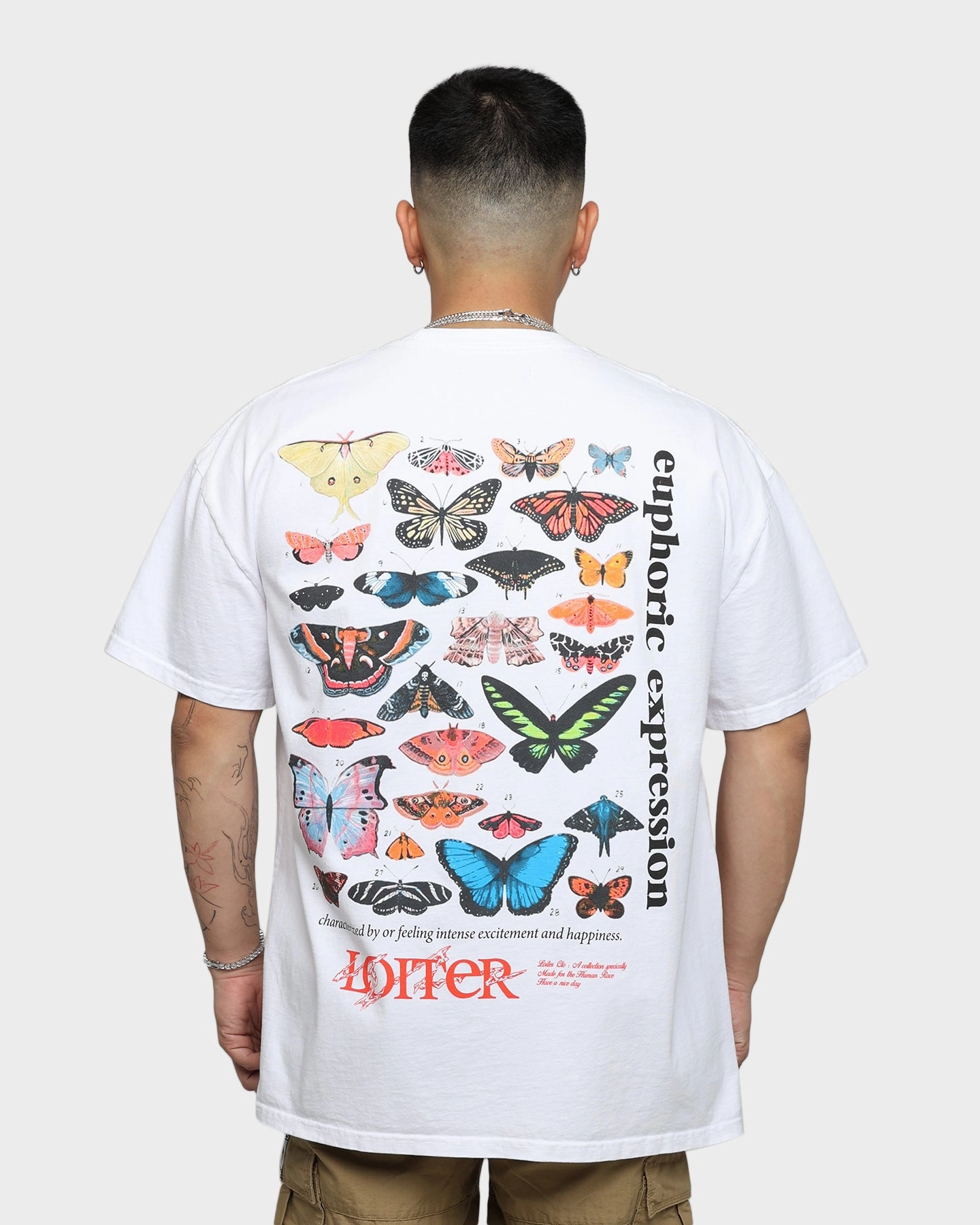 Antibacterial Treatment SkinFriendlyFibers Loiter Euphoria Ultra Premium Vintage T-Shirt White