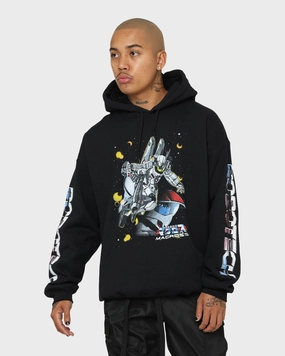 Relaxed Motion Statement American Thrift X Robotech Macros Saga Hoodie Black