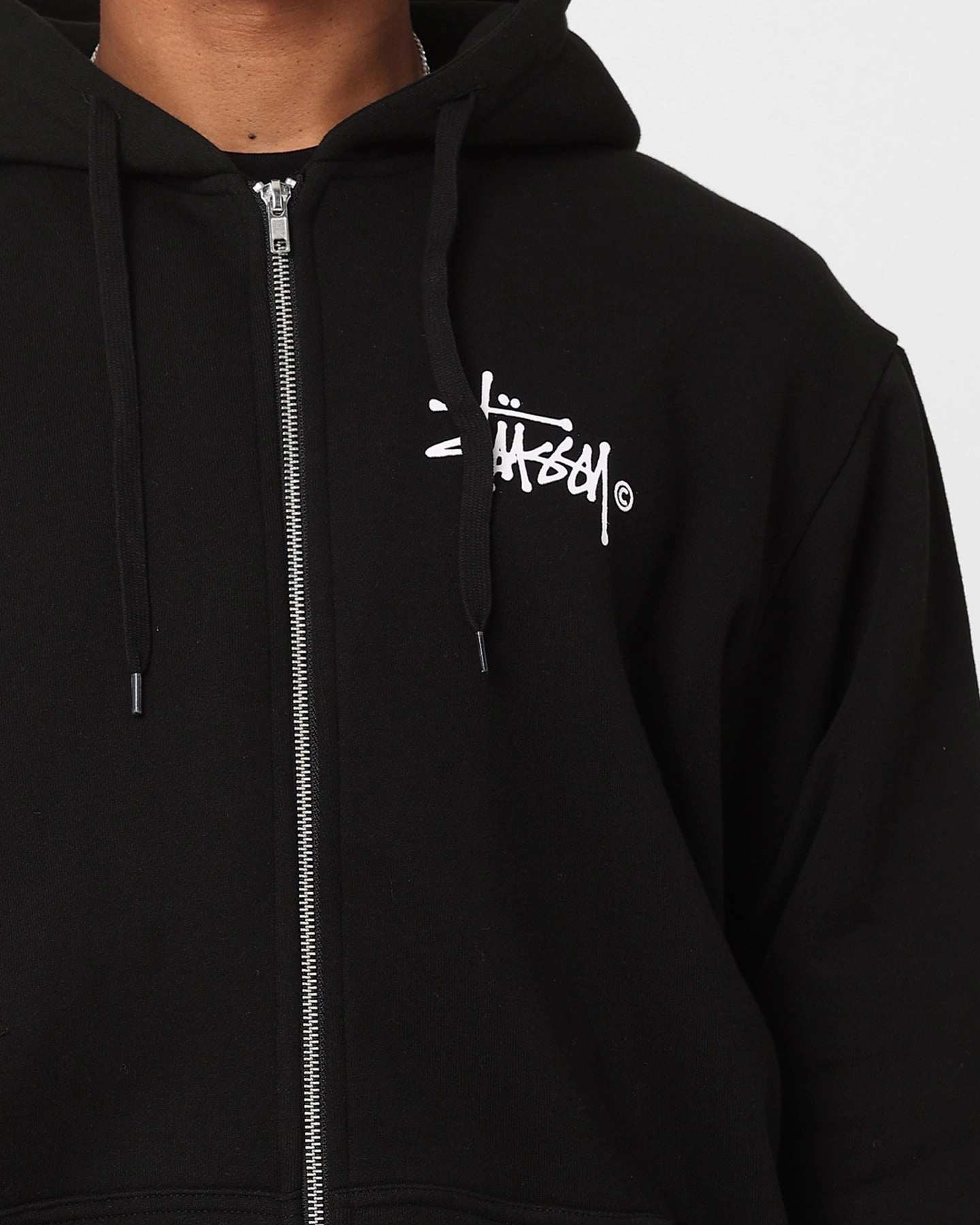 Stussy Shadow Graffiti Zip Hoodie Black Hooded Design suitable for gift giving