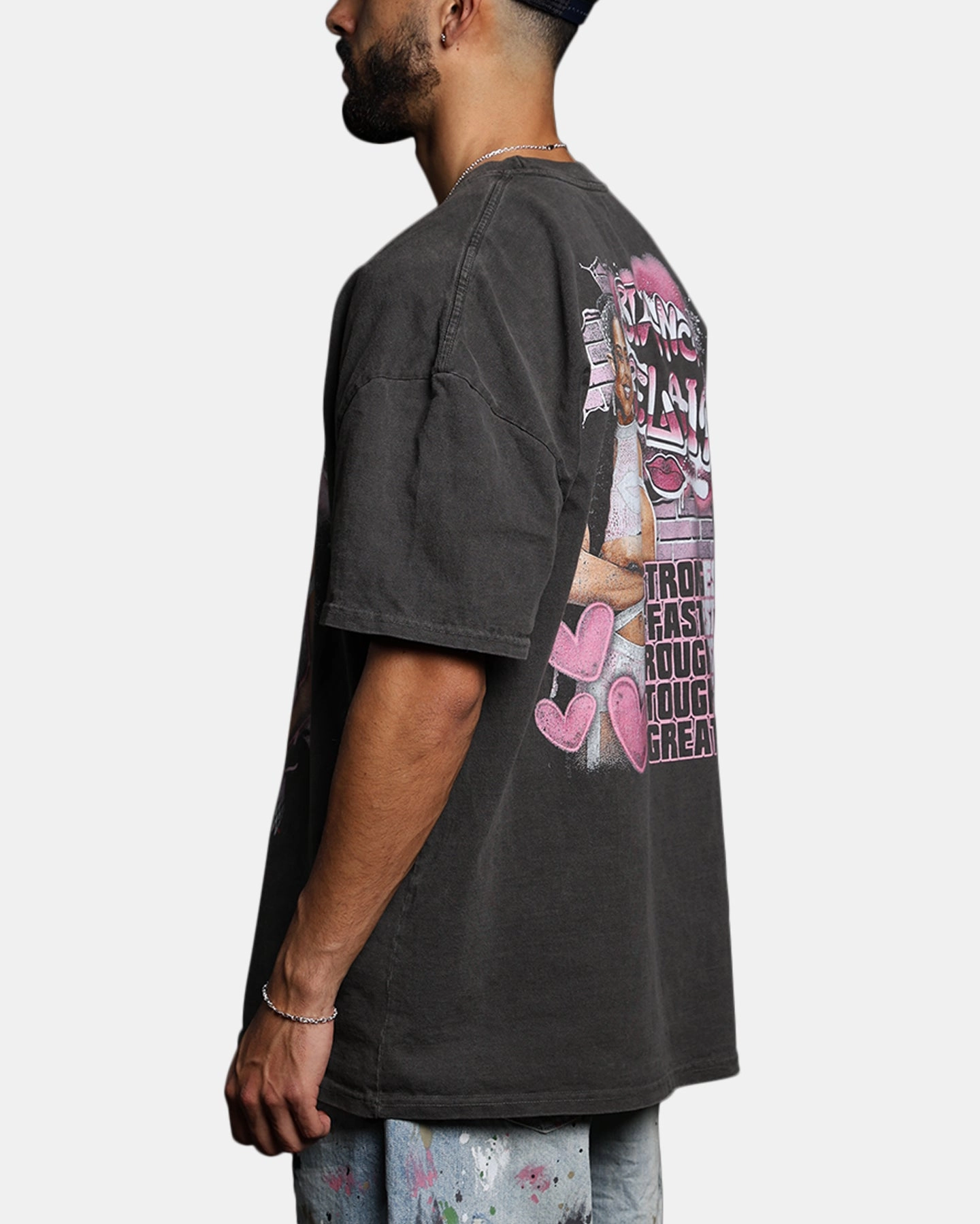 Seamless Edging Culture Kings X WWE Bianca Belair Vintage T-Shirt Black Wash