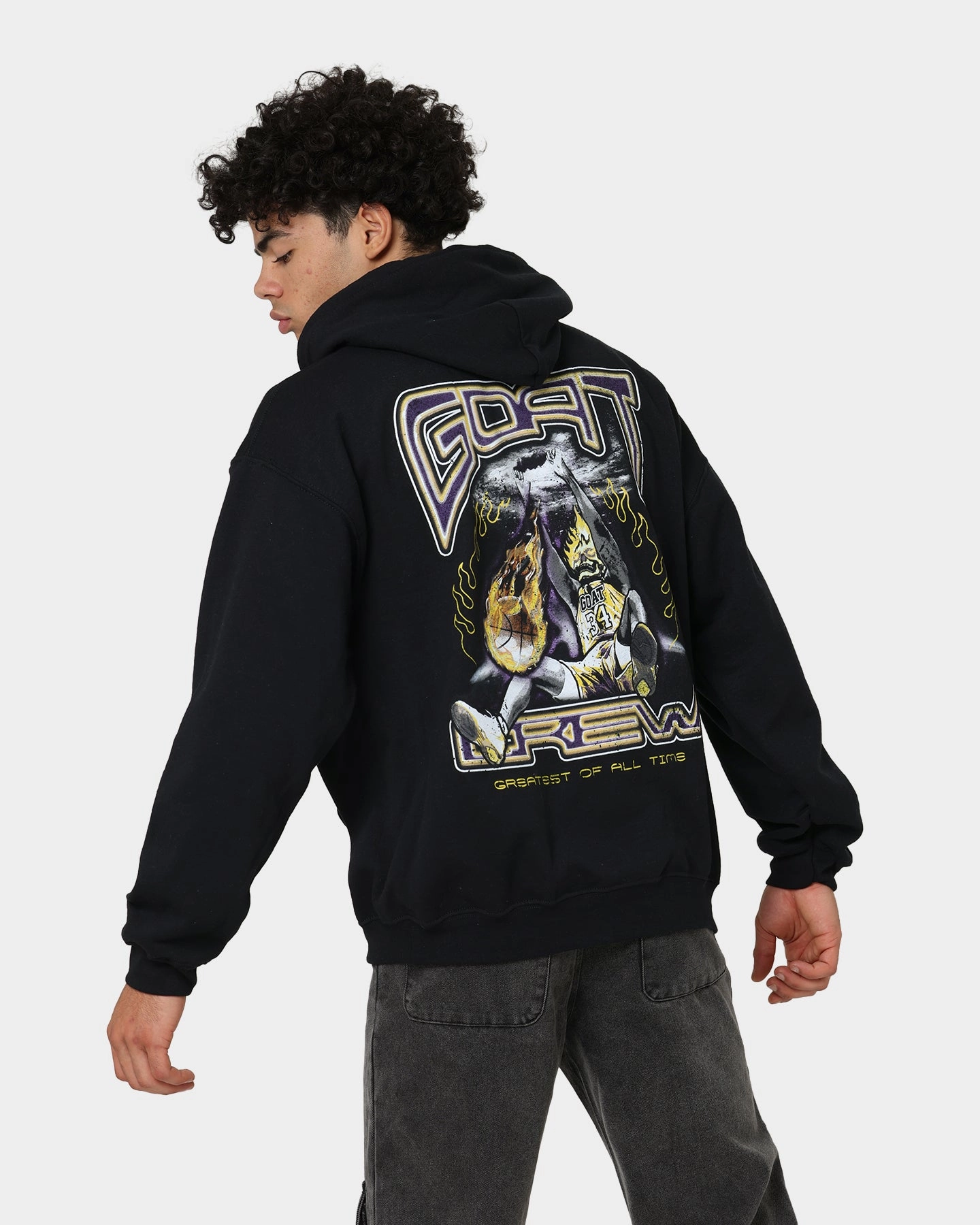 Goat Crew Space Slam Hoodie Black OversizedFit Stretchable Panels