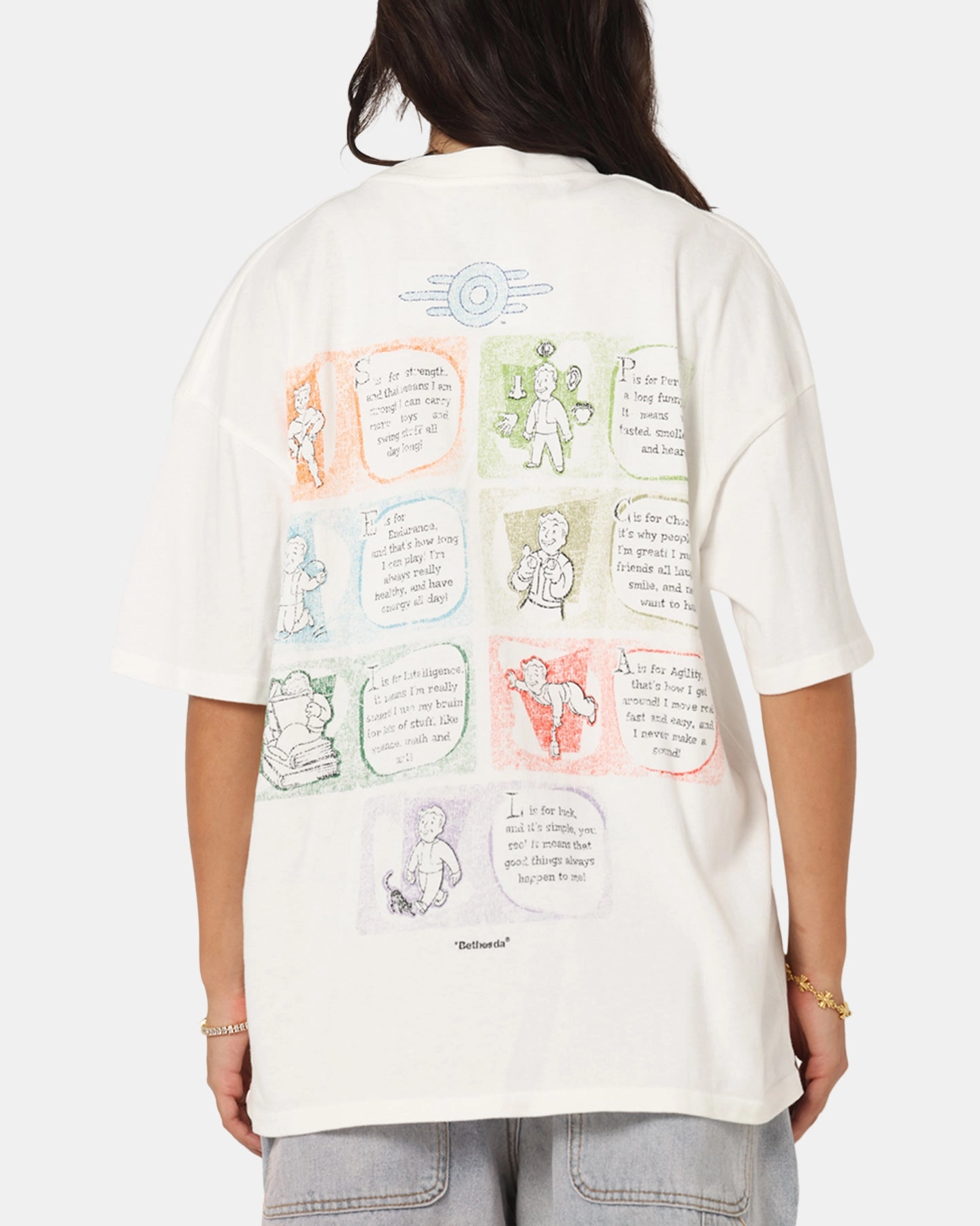 73 Studio X Fallout '76 S.P.E.C.I.A.L Vintage T-Shirt Off White Casual Chic Wear