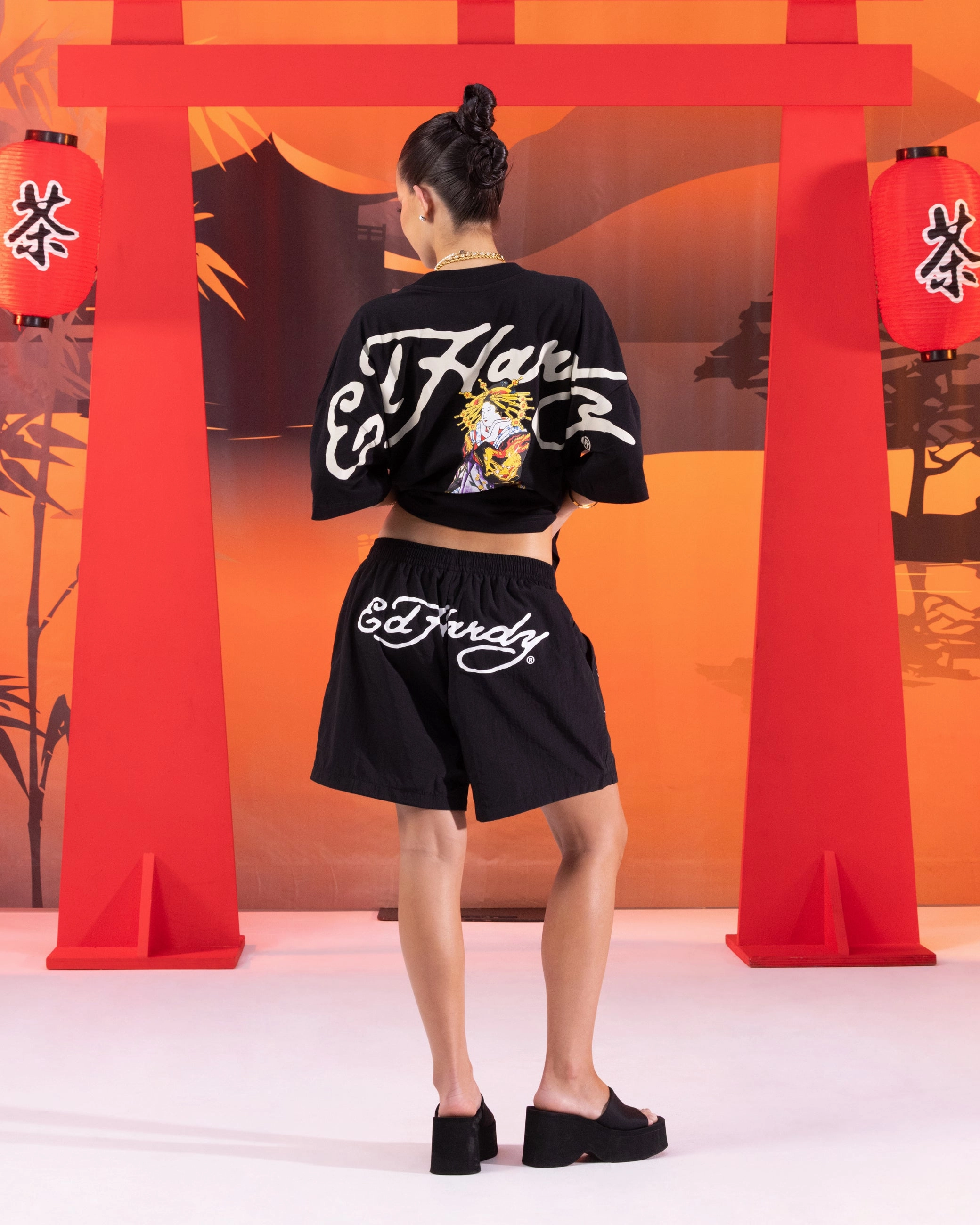 Ed Hardy Geisha T-Shirt Black Casual Layer Look