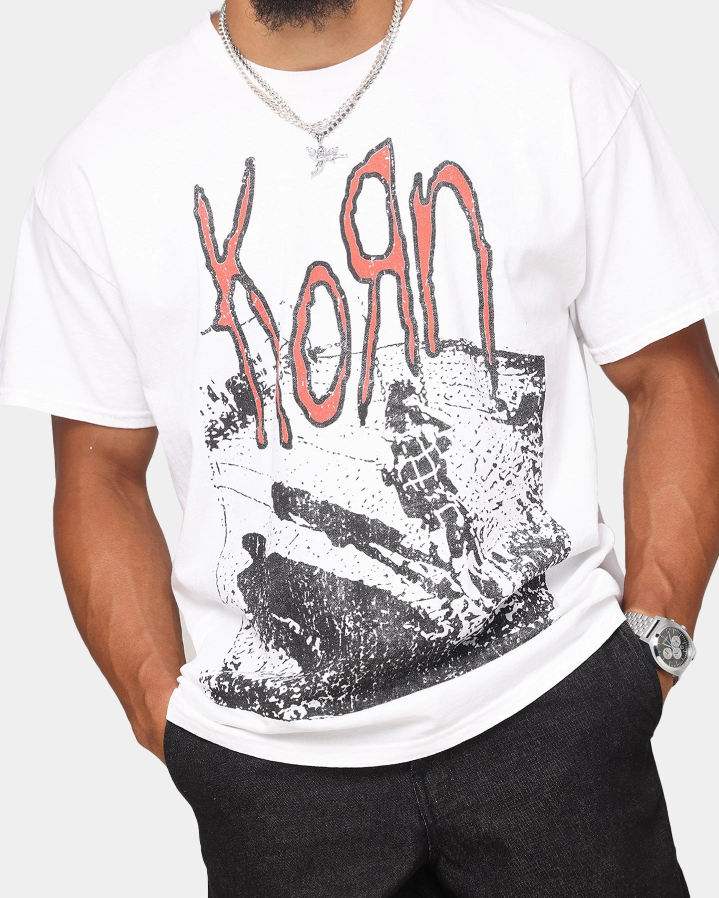 Korn Debut Xerox T-Shirt White Vintage Easy Comfort Basic Layering