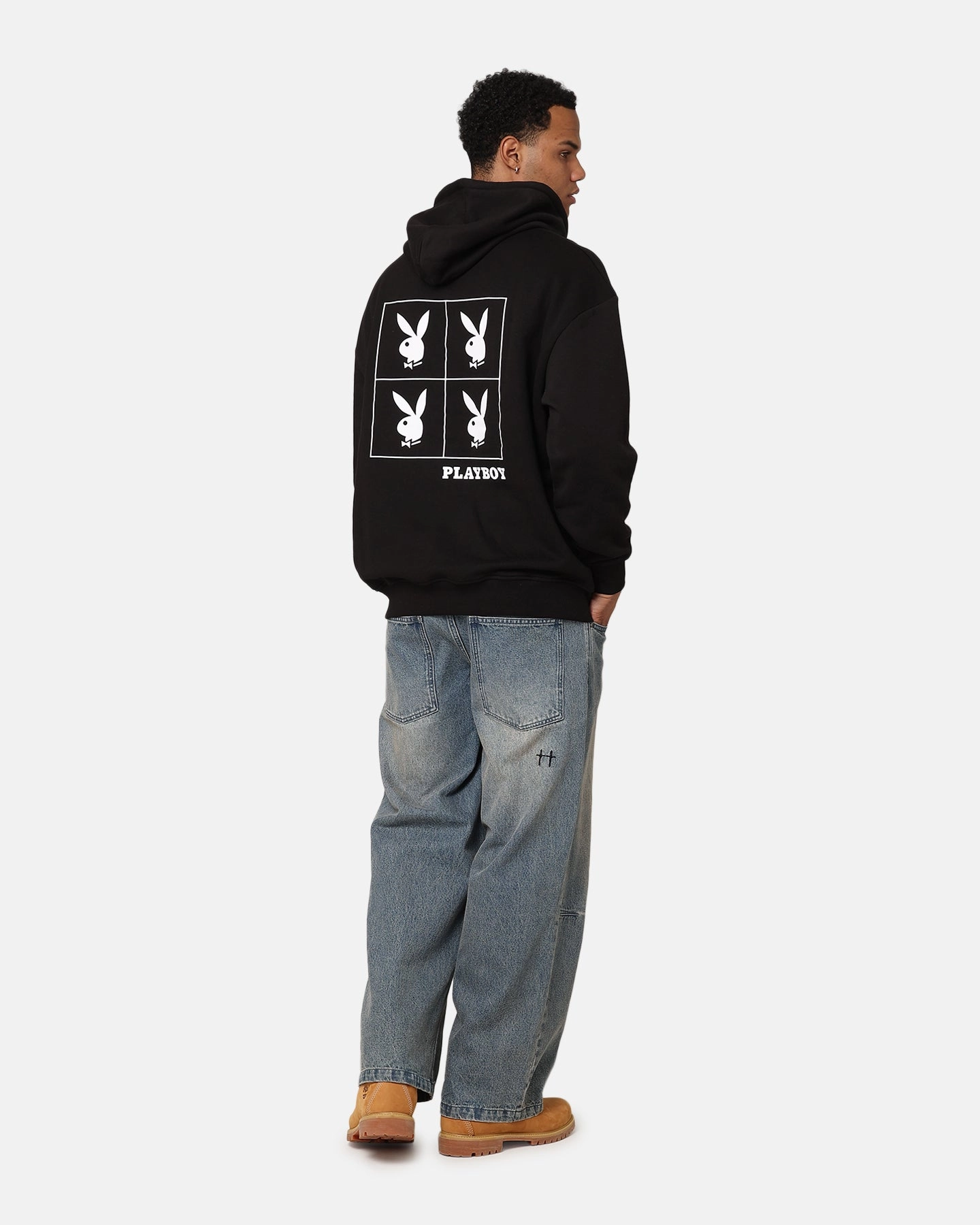 Business Meeting Playboy RHD Sqaured Hoodie Black