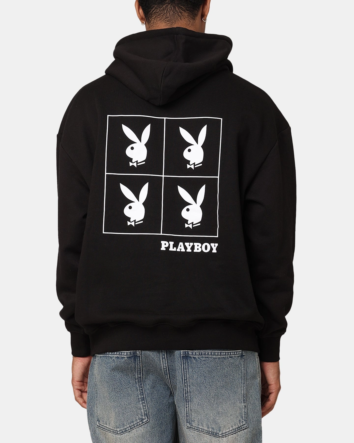 Playboy RHD Sqaured Hoodie Black suitable for fashion contests Budget