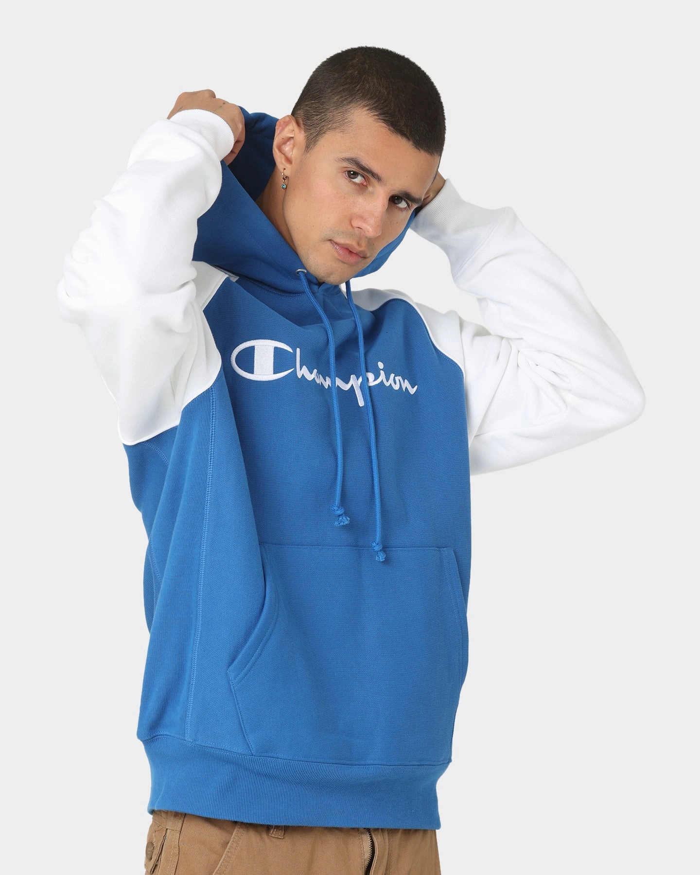 Durable Zippers Champion Reverse Weave Raglan Hoodie Living In Blue