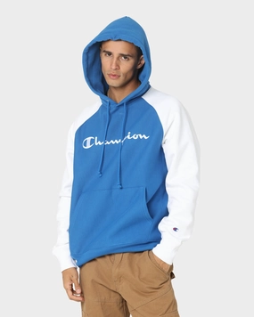 suitable for theater performances Criticism Champion Reverse Weave Raglan Hoodie Living In Blue