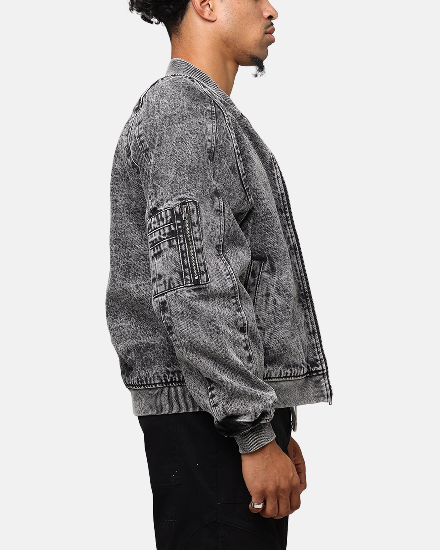 Saint Morta Flight Denim Jacket Black Stonewash Change Credit