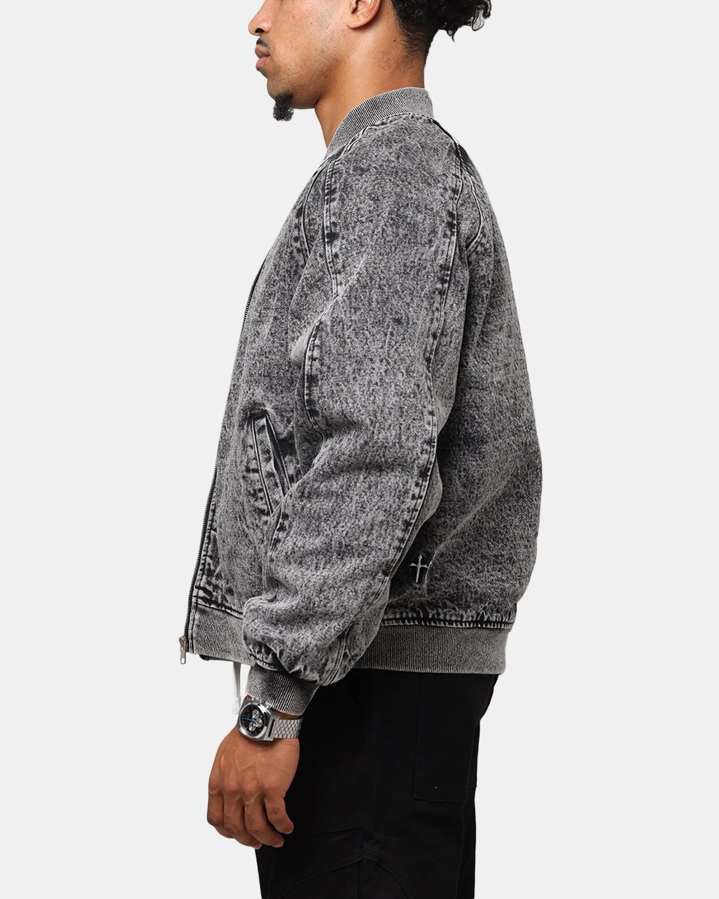 Protective Style Saint Morta Flight Denim Jacket Black Stonewash
