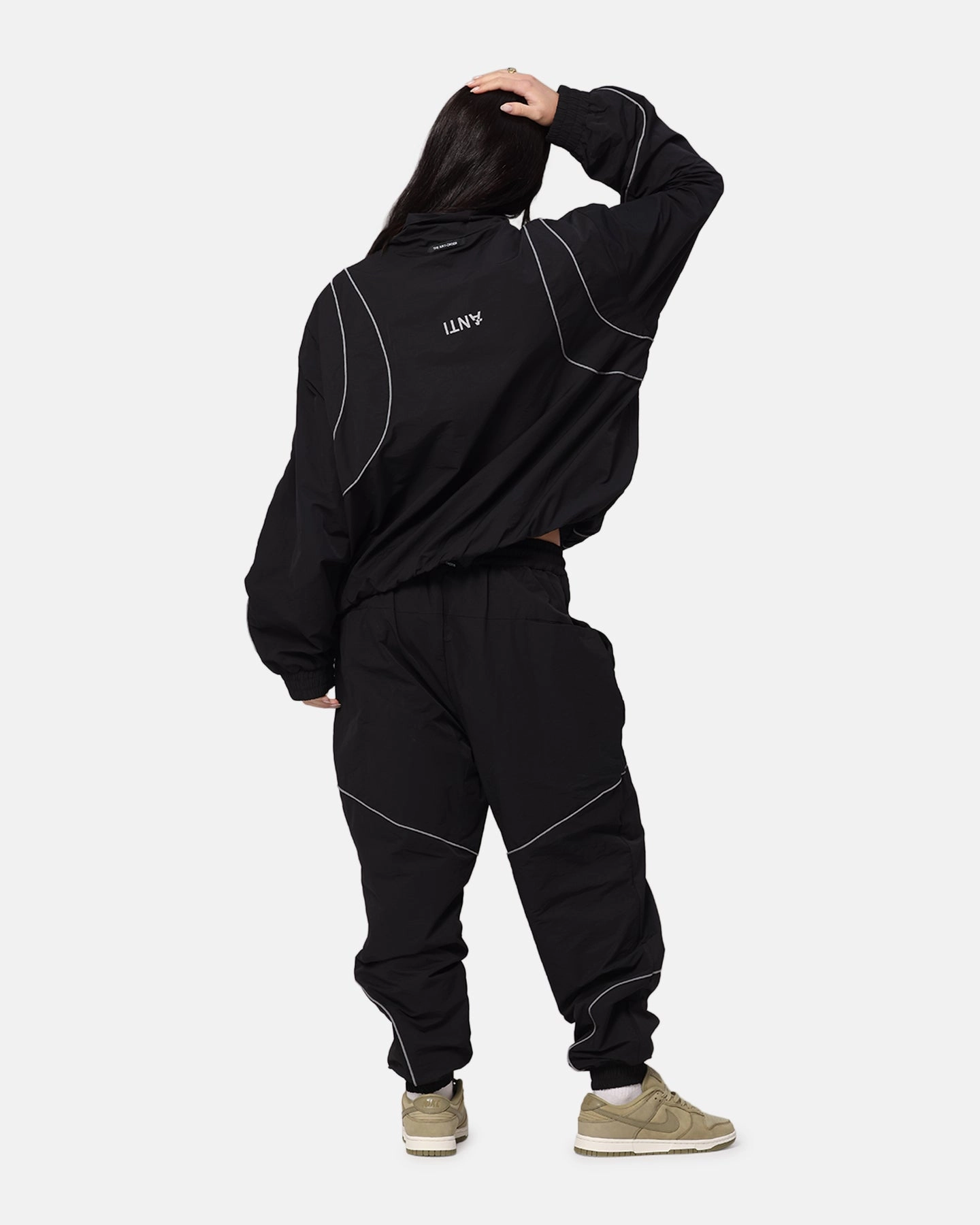 The Anti Order Stereo Nylon Track Jacket Black Relaxed Motion Stylish Insulation