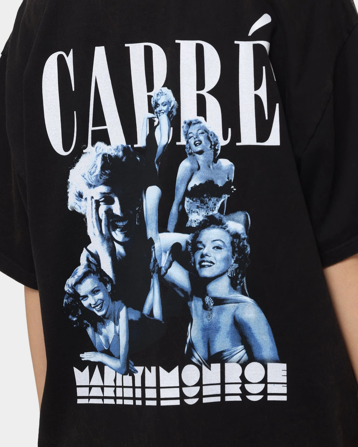 Carr?? X Marilyn Monroe Collage Vintage T-Shirt Washed Black Leisure Wear