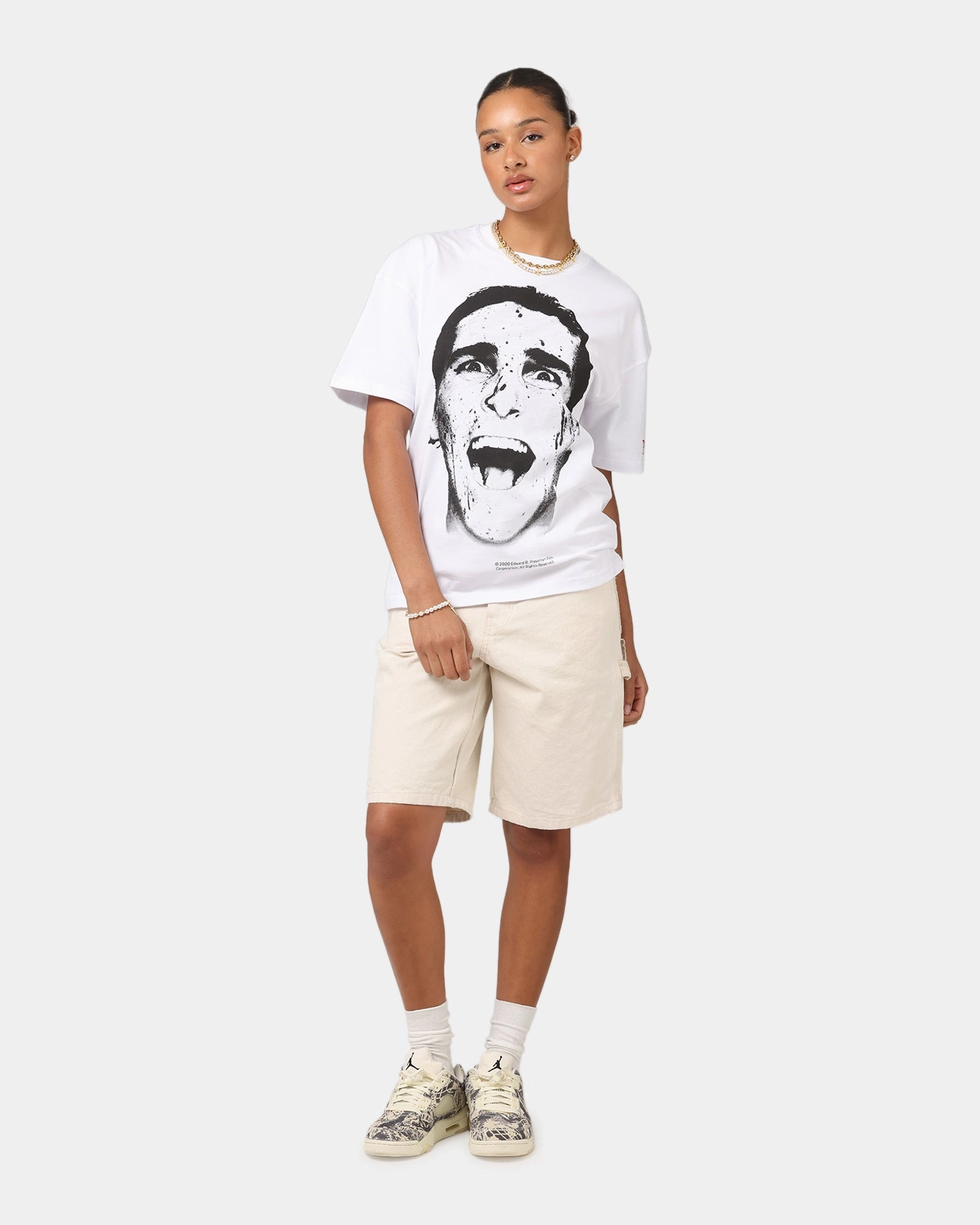 Versatile Option Eye-Catching Goat Crew X American Psycho American Psycho T-Shirt White