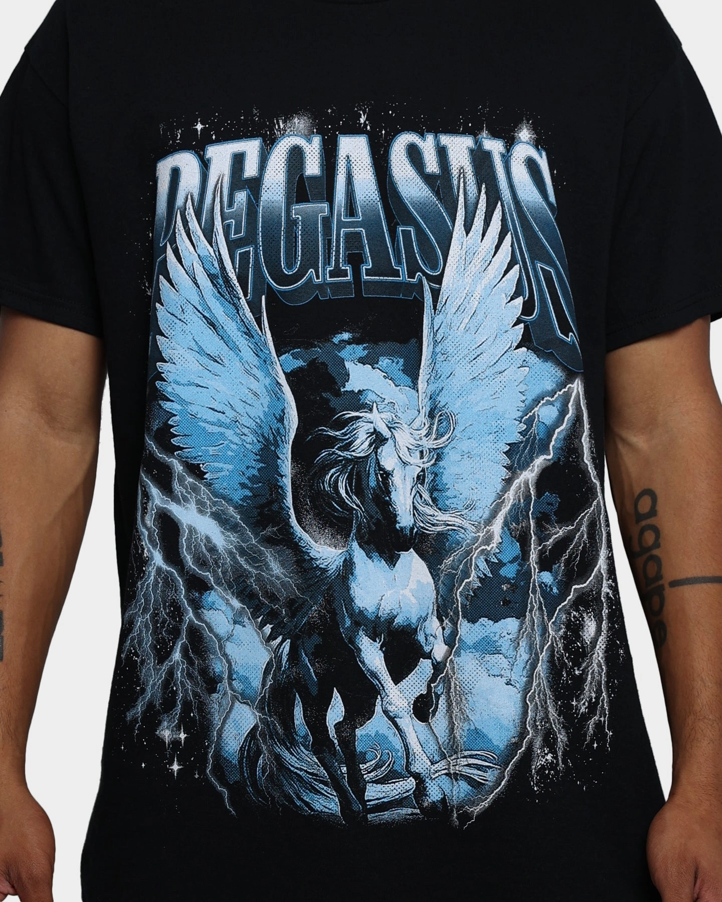 American Thrift Pegasus Vintage T-Shirt Black Versatile Apparel