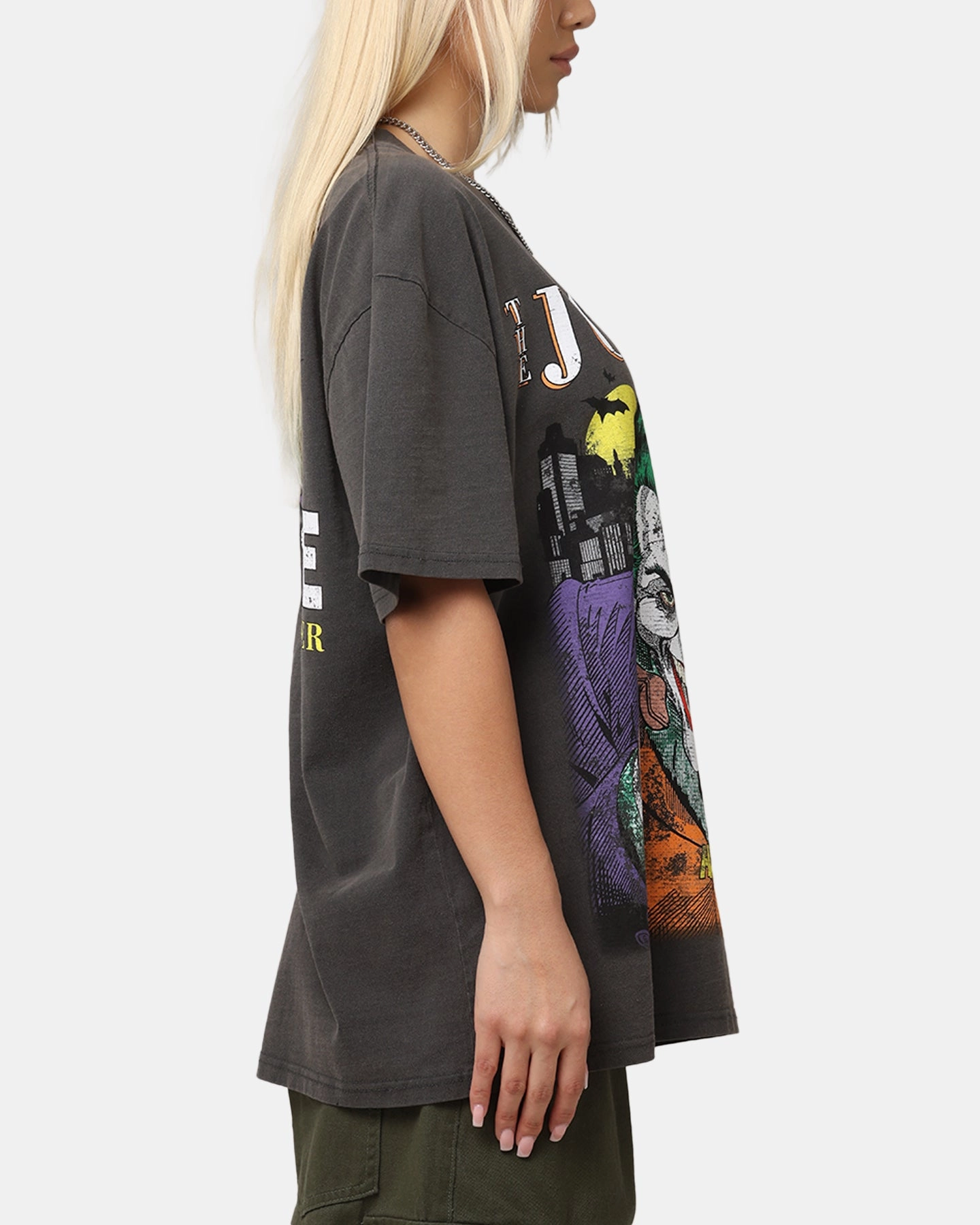 American Thrift X DC Batman The Joker Vote For Me Heavy T-Shirt Black Wash EasyCareFinish
