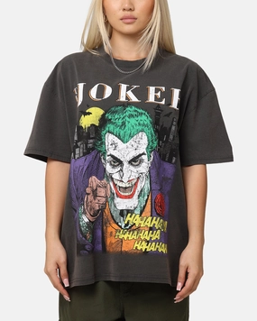 American Thrift X DC Batman The Joker Vote For Me Heavy T-Shirt Black Wash Timeless Appeal Recommended