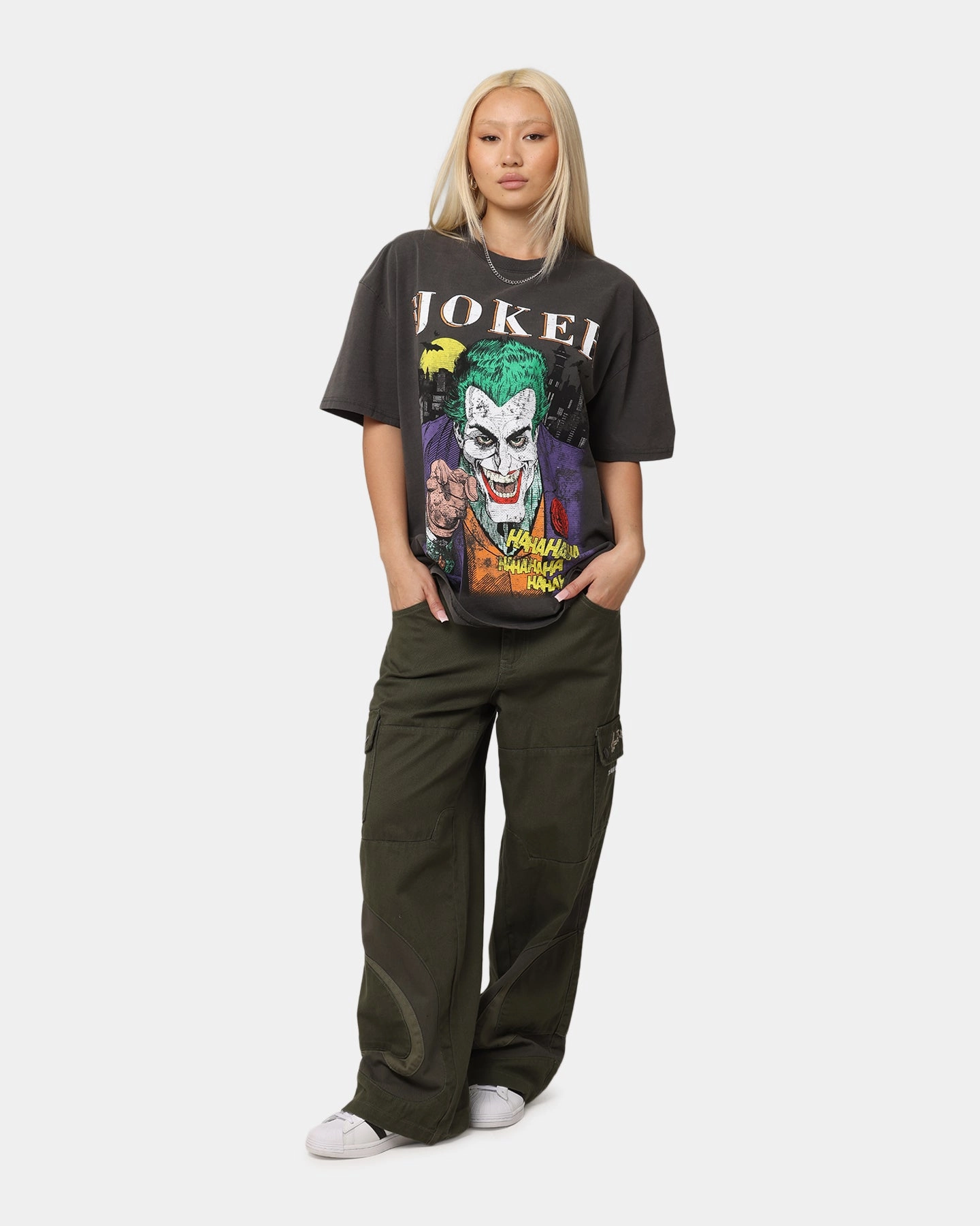 American Thrift X DC Batman The Joker Vote For Me Heavy T-Shirt Black Wash Stylish Wearable