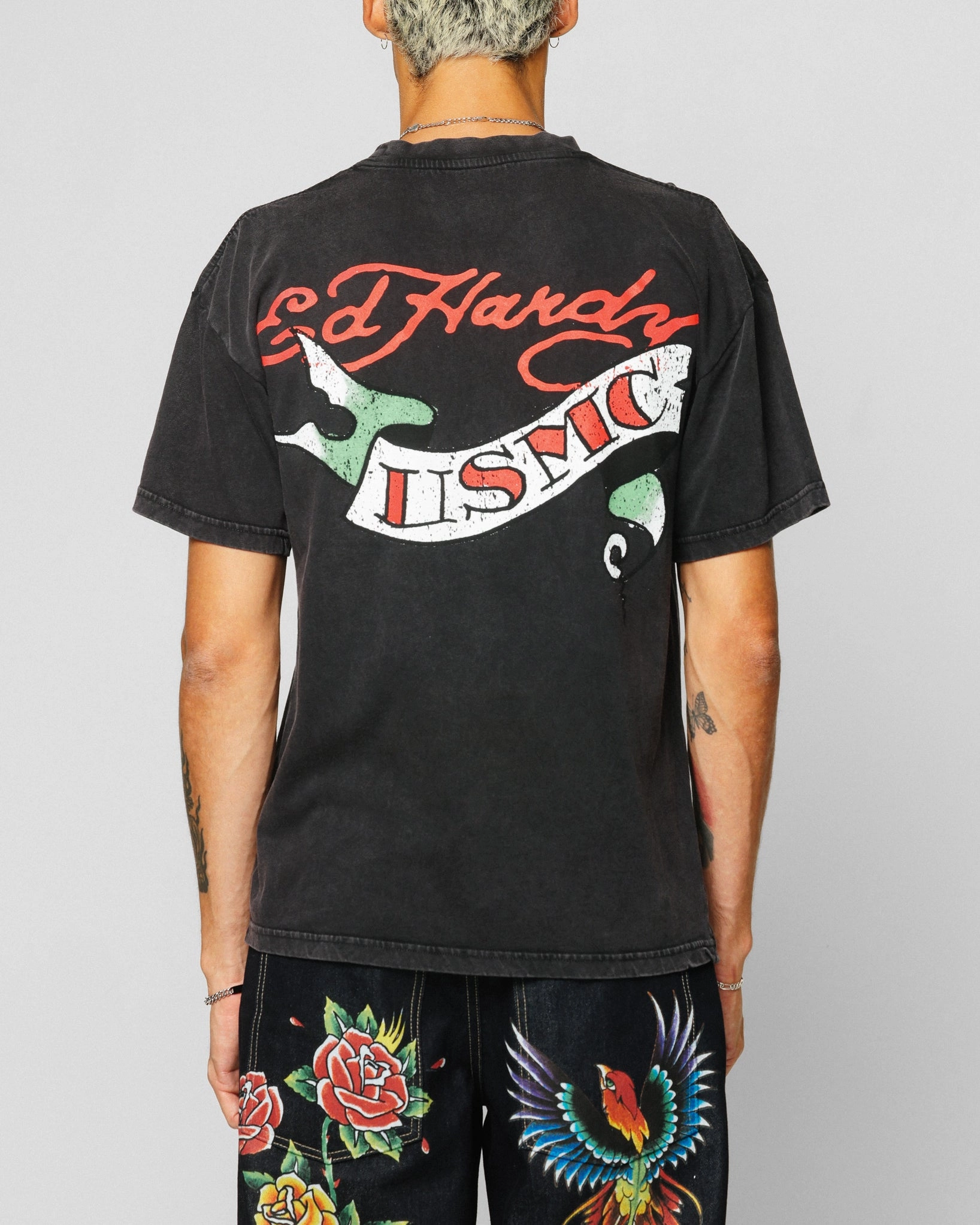 Seasonal Layering Ed Hardy Born To Lose T-Shirt Black Acidwash