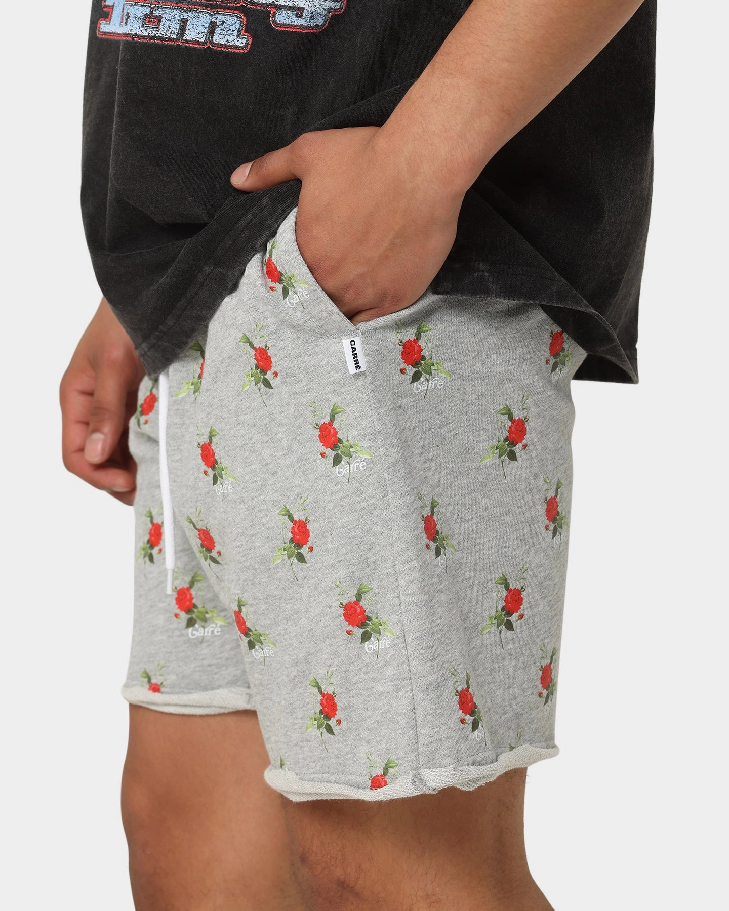 Carre Ament Repeat Rugueux Shorts Grey Marle Fitness Friendly