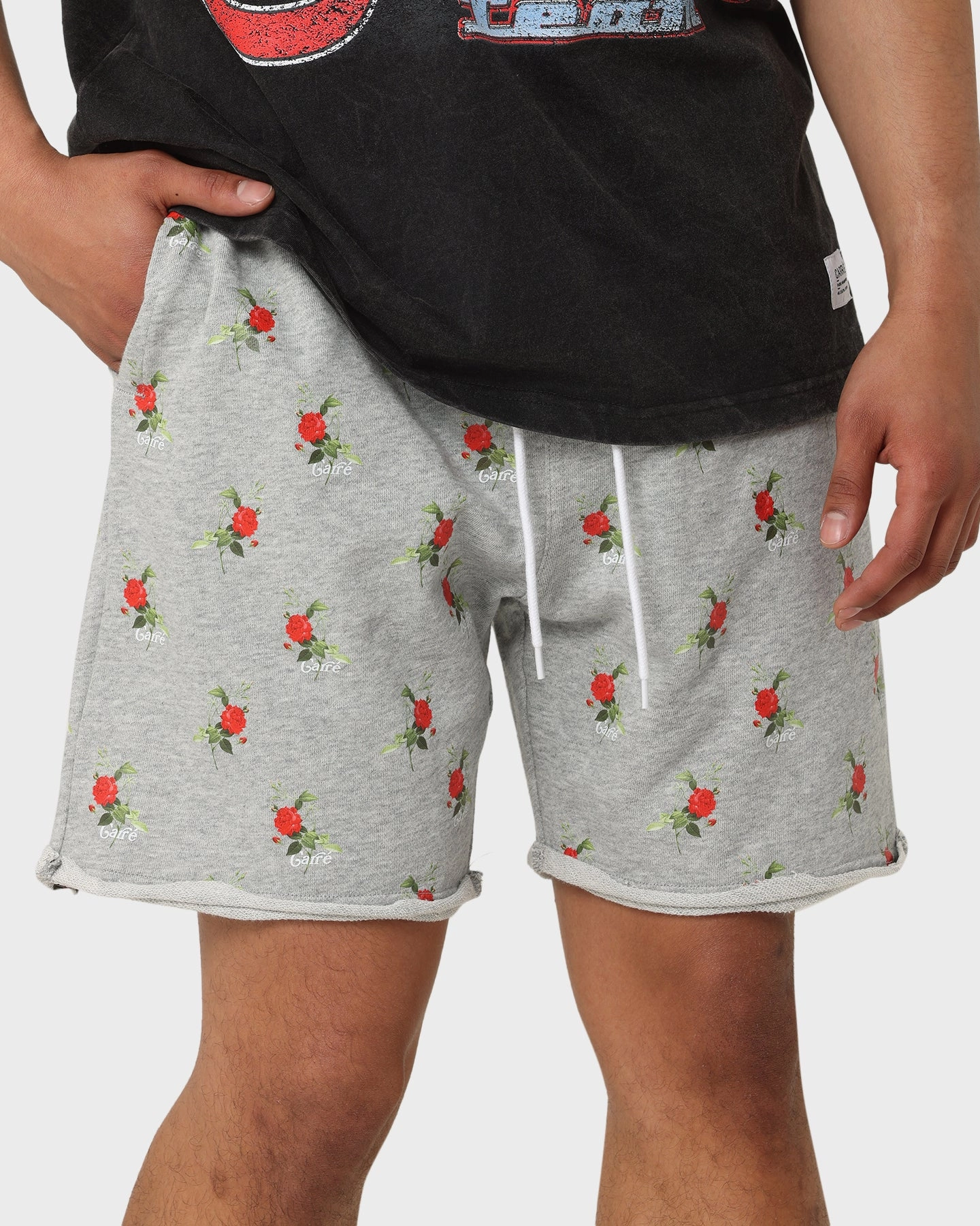 Weekend Wear Carre Ament Repeat Rugueux Shorts Grey Marle