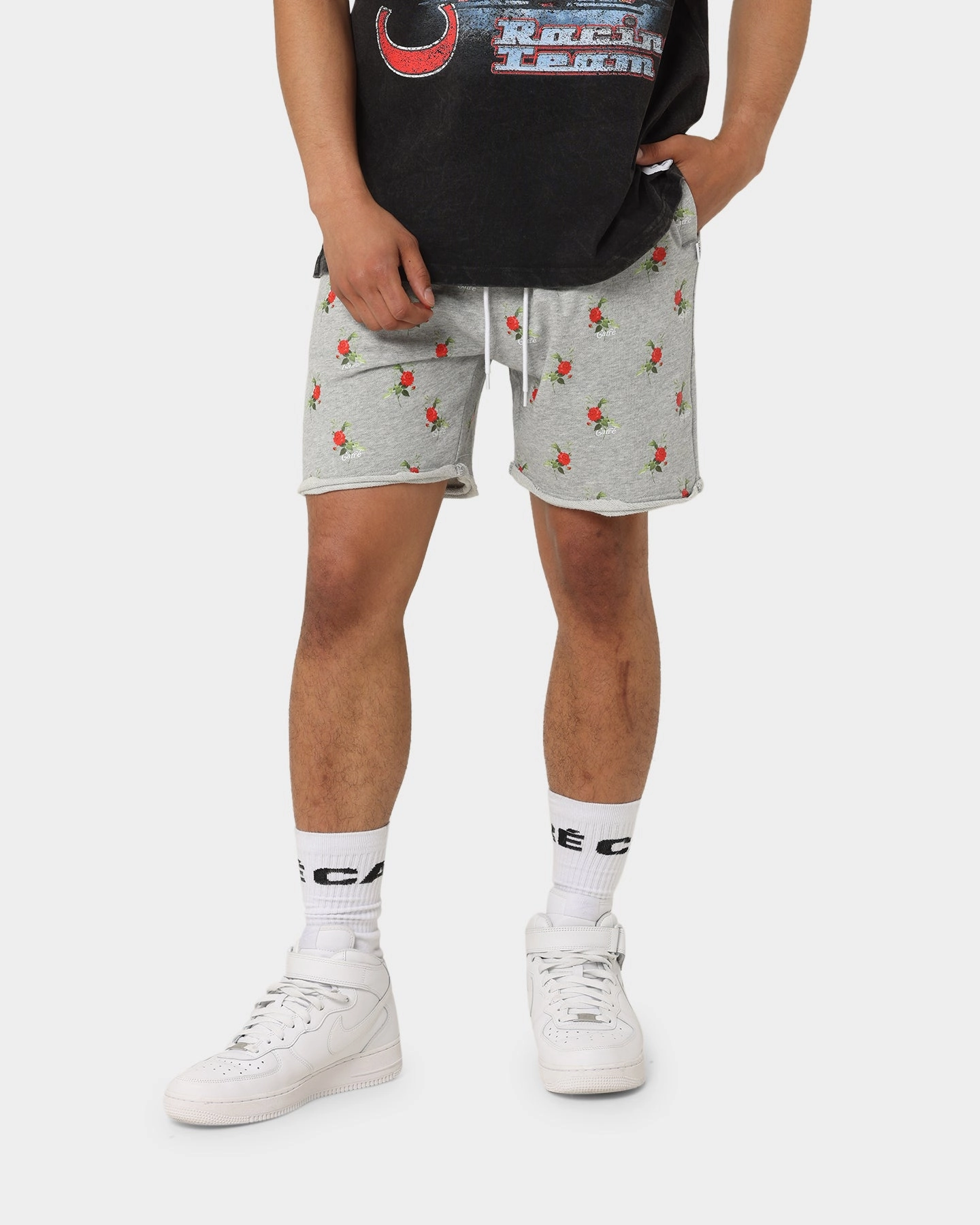 Carre Ament Repeat Rugueux Shorts Grey Marle Abrasion Defying Knee Patches