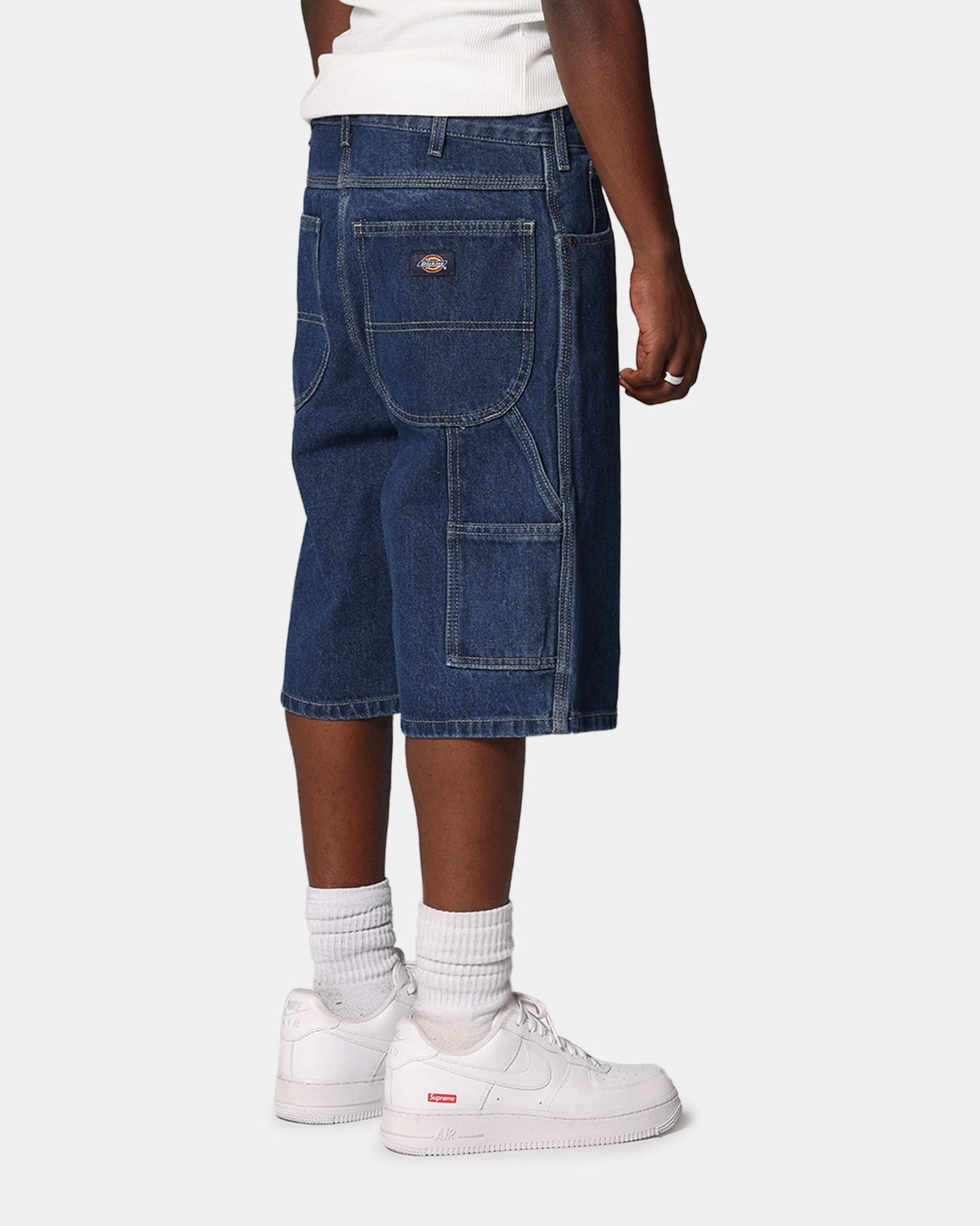 Casual Outfit Travel Fashion Dickies Relaxed Fit Carpenter Shorts Stone Washed Indigo