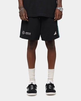 adidas x Mercedes-AMG PETRONAS Formula One F1 DNA Shorts Black/White Balanced Fit suede look