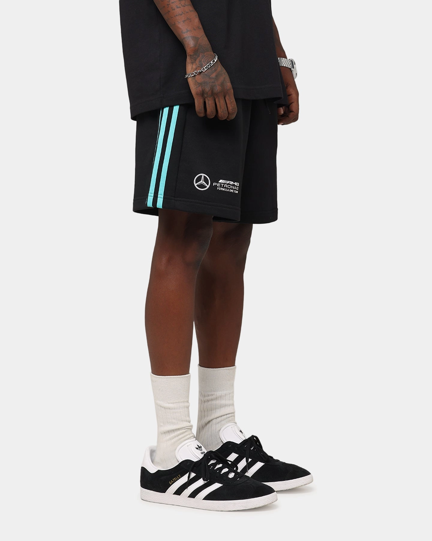 adidas x Mercedes-AMG PETRONAS Formula One F1 DNA Shorts Black/White day trip clubbing attire