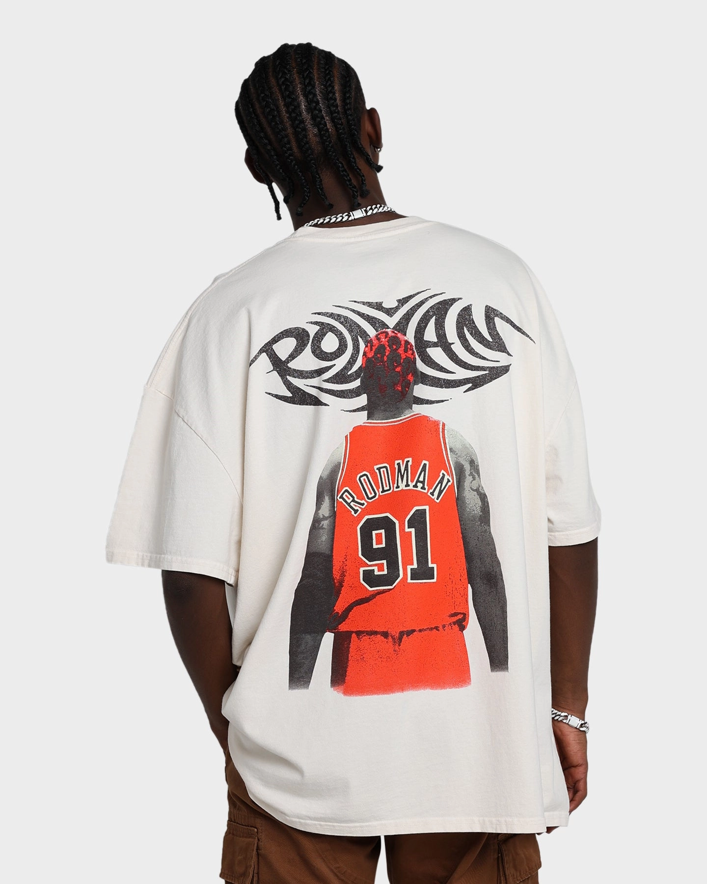 Comfortable Look Rodman Brand Rodman Signature Vintage T-Shirt Off White