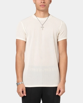 Hiking durability Sik Silk Textured Muscle Fit T-Shirt White