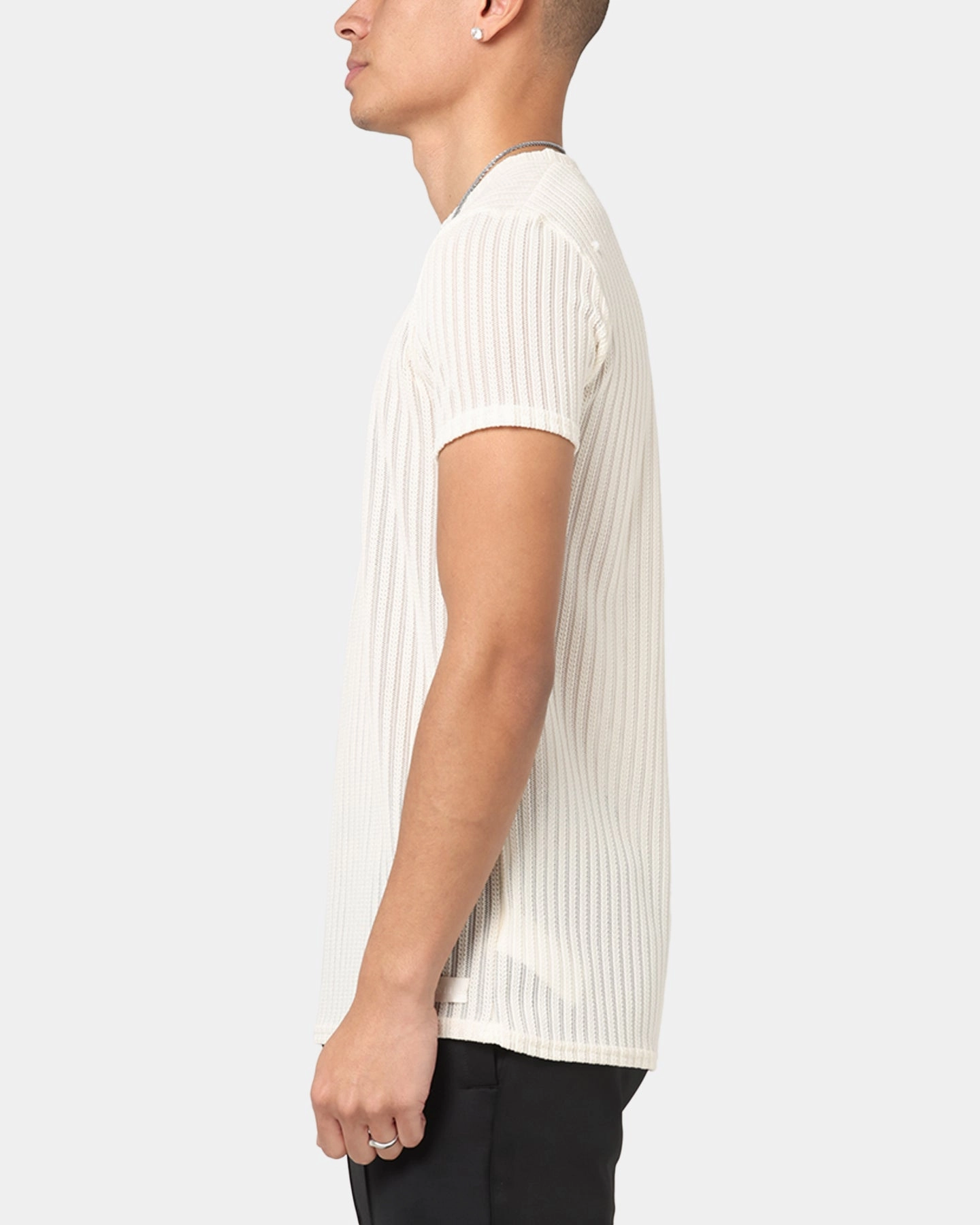 Essential layering piece Lightweight Material Sik Silk Textured Muscle Fit T-Shirt White