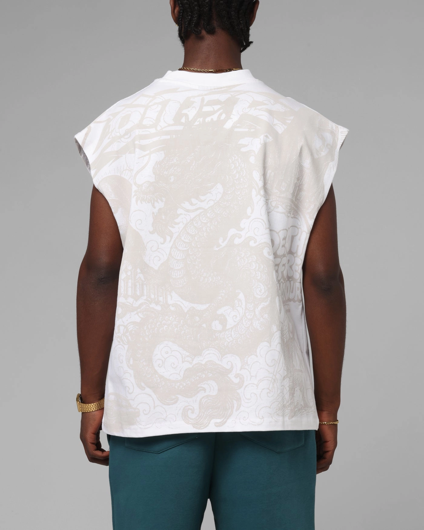 Gym clothing casual top Loiter Sketch Book Muscle T-Shirt White