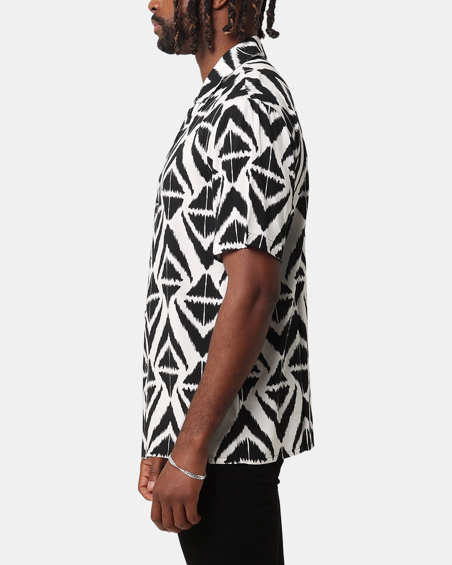 XXIII Aztec Button Up Shirt Black/White Premium Feel Trendy Fashion