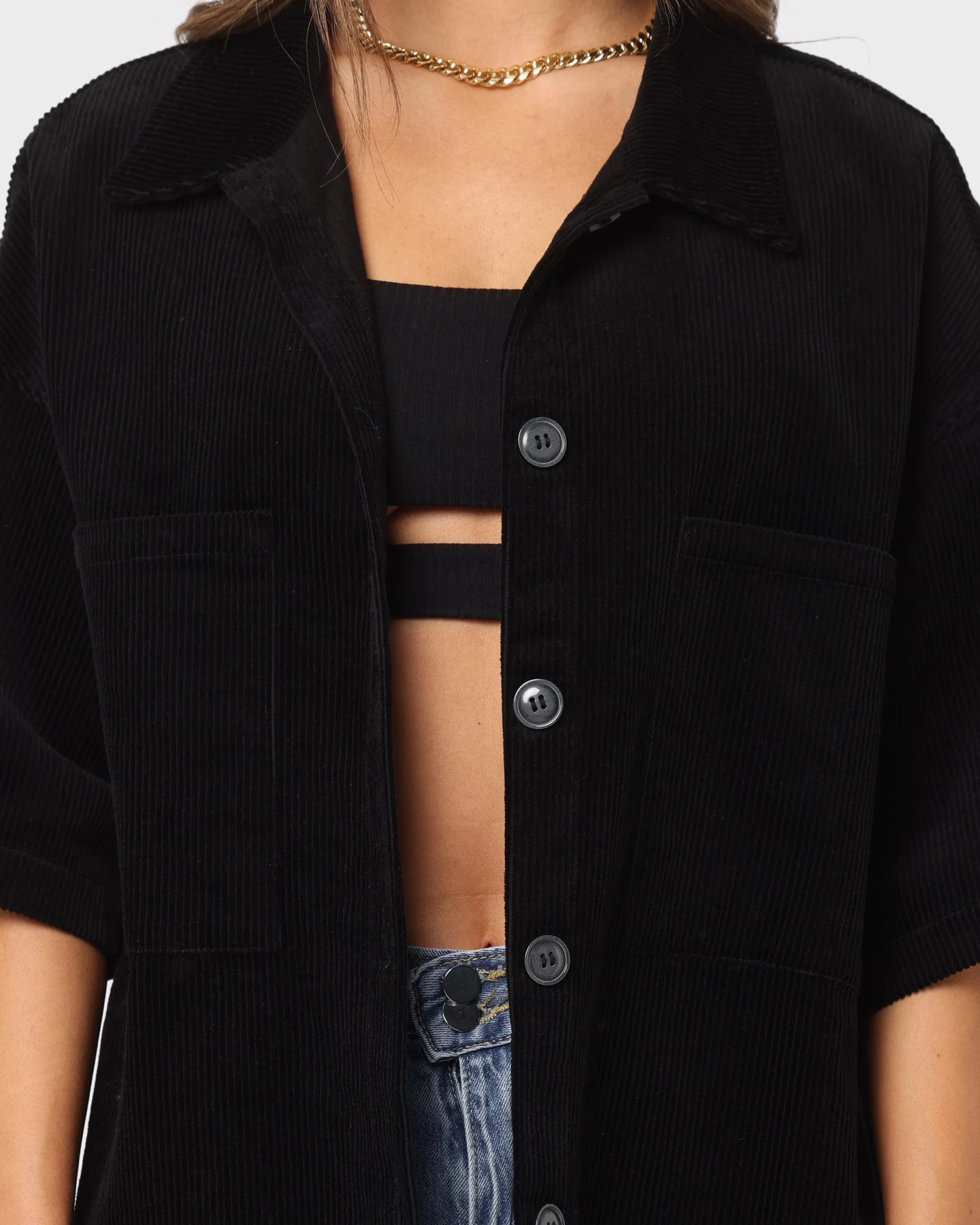 Program Bandana XXIII Women's Dope Corduroy Shacket Black