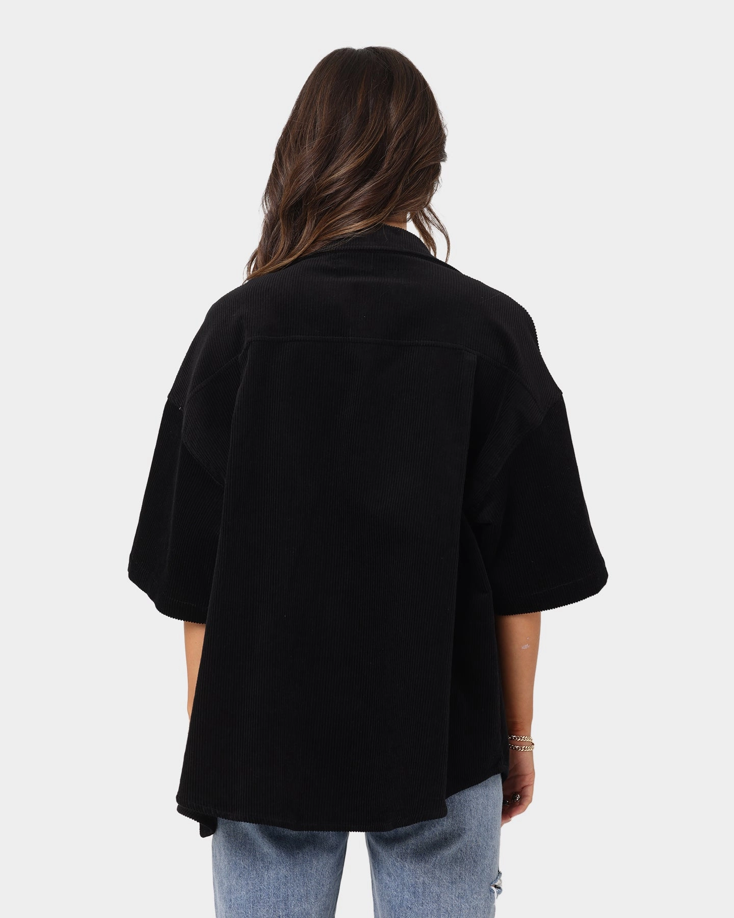 High Density Weave farmers XXIII Women's Dope Corduroy Shacket Black