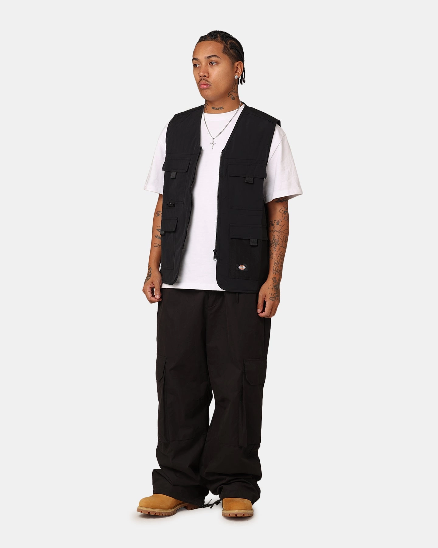 Dickies Angleton Utility Vest Black Quick Dry Tech UV Protective Layer