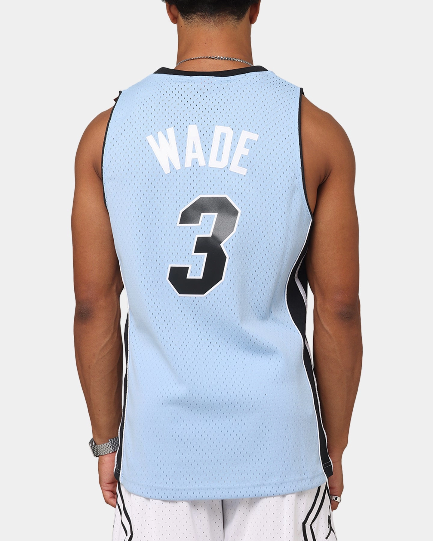 Mitchell & Ness Miami Heat Dwyane Wade 'Vapor Blue' Jersey Light Blue Active Wear Mesh Paneling