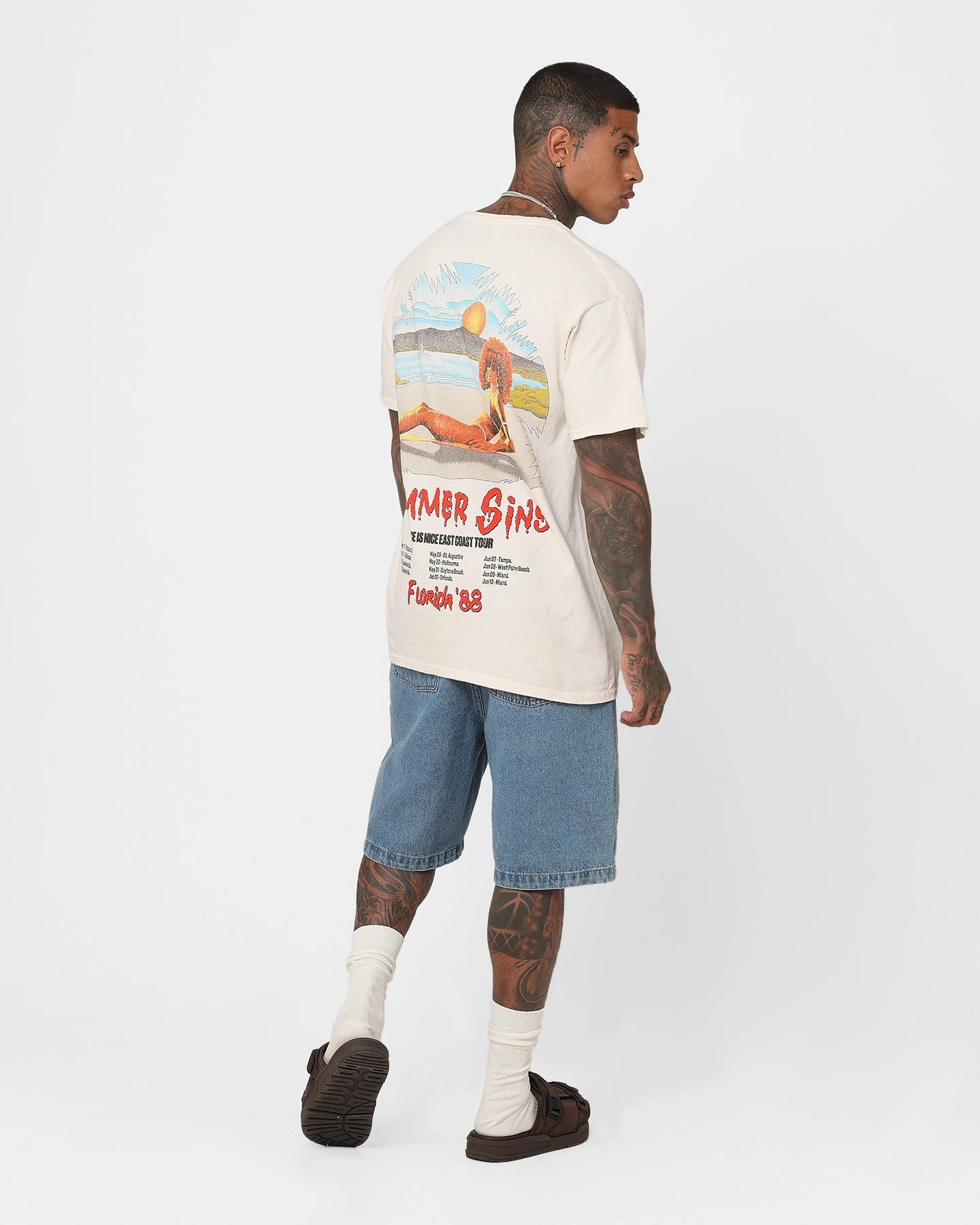 American Thrift Summer Sins Vintage T-Shirt Off White Comfy and Soft Trendy Vibe