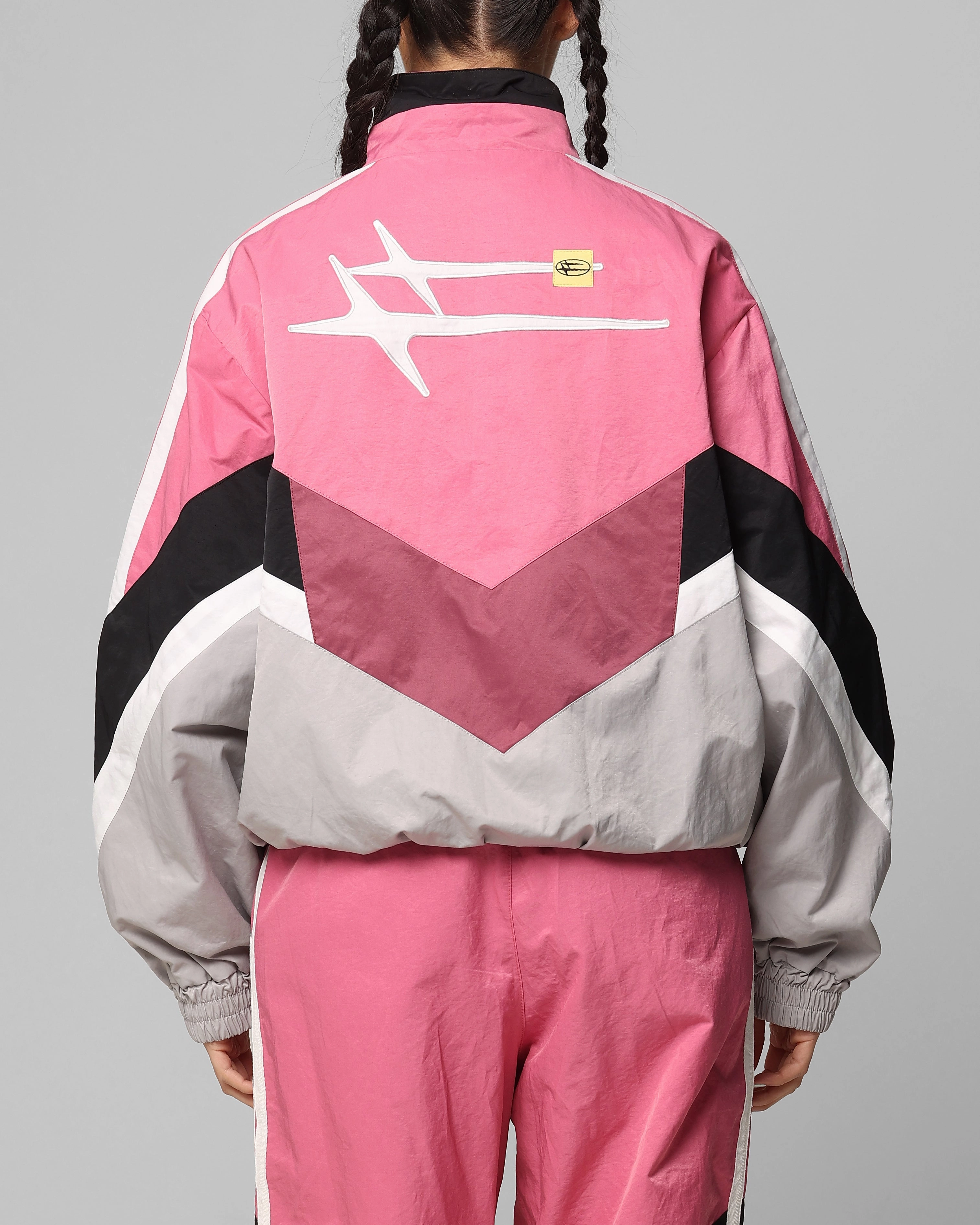 Loiter Hybrid Track Jacket Pink/Grey Soft Interior Lining