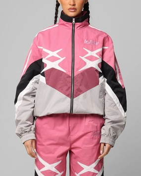 Noise Free Fabric Loiter Hybrid Track Jacket Pink/Grey