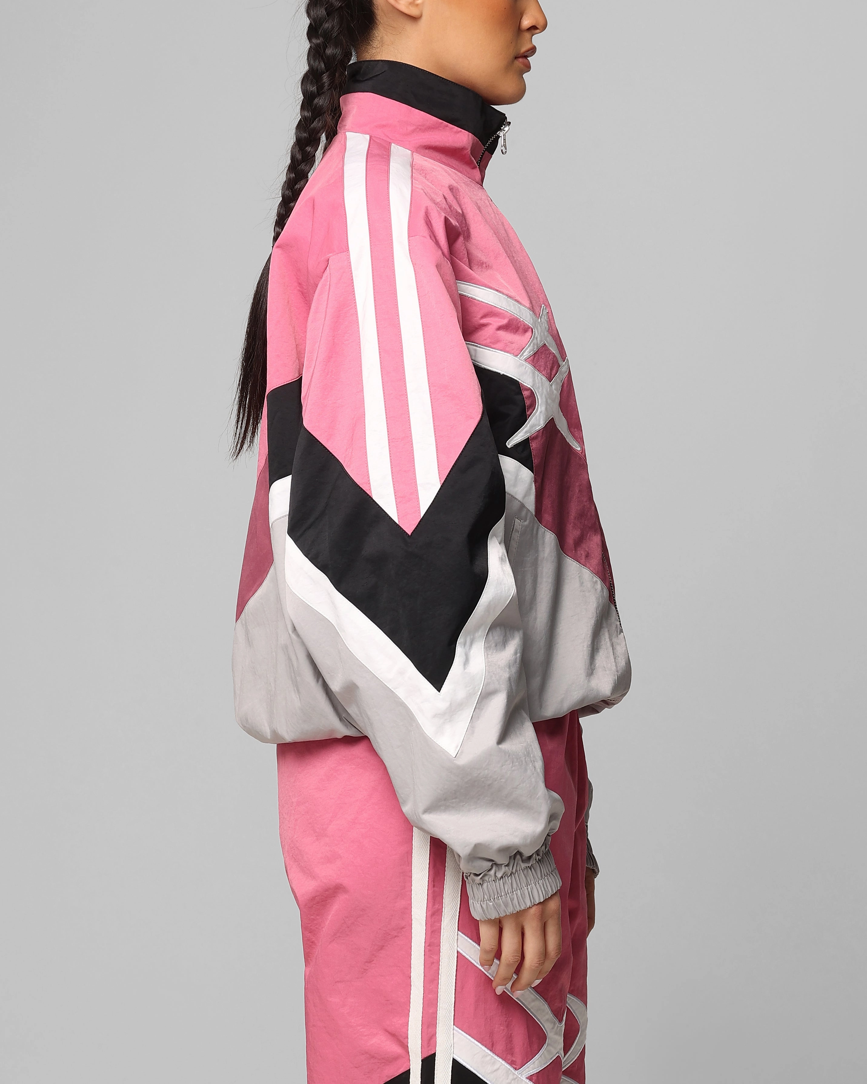 Scissors Loiter Hybrid Track Jacket Pink/Grey