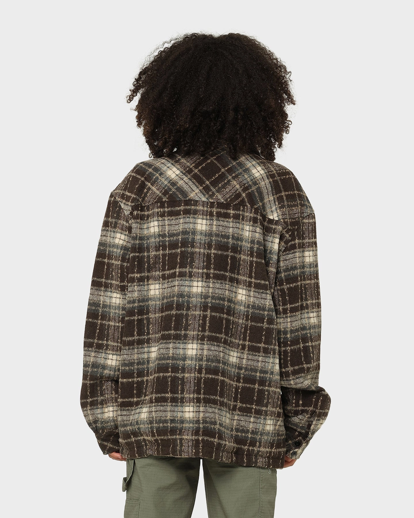 Hot SeamSealed Construction XXIII Vitus Zip Up Flannel Shacket Brown