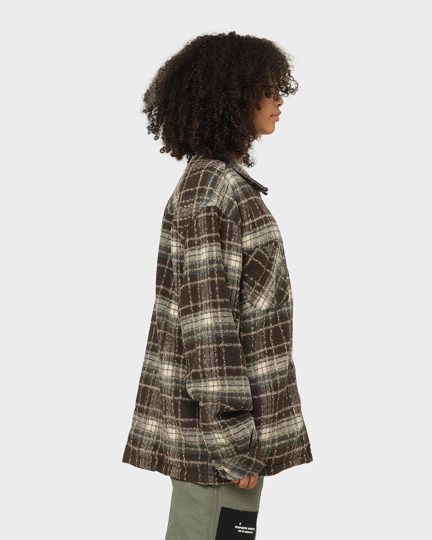 Solid-color Outdoor Layer XXIII Vitus Zip Up Flannel Shacket Brown