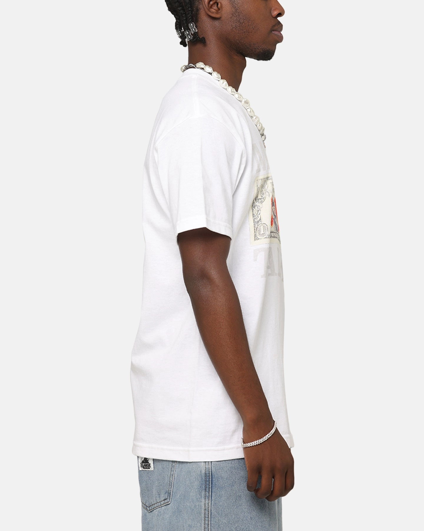 UPF Rated Fabric LightweightBlend AC/DC Money Talks T-Shirt Vintage White