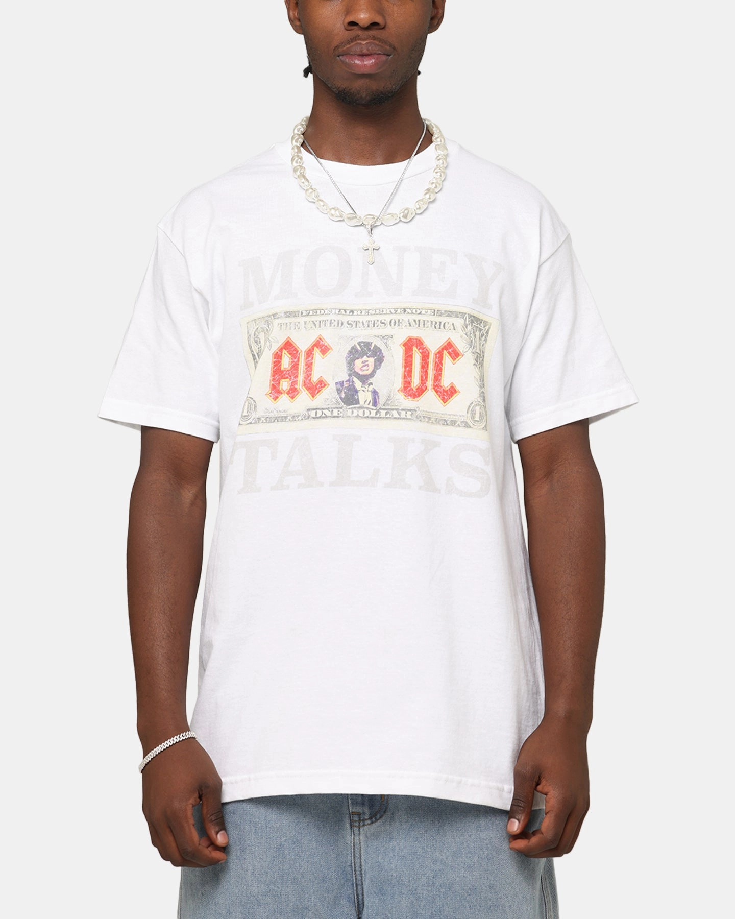 AC/DC Money Talks T-Shirt Vintage White Stylish Design
