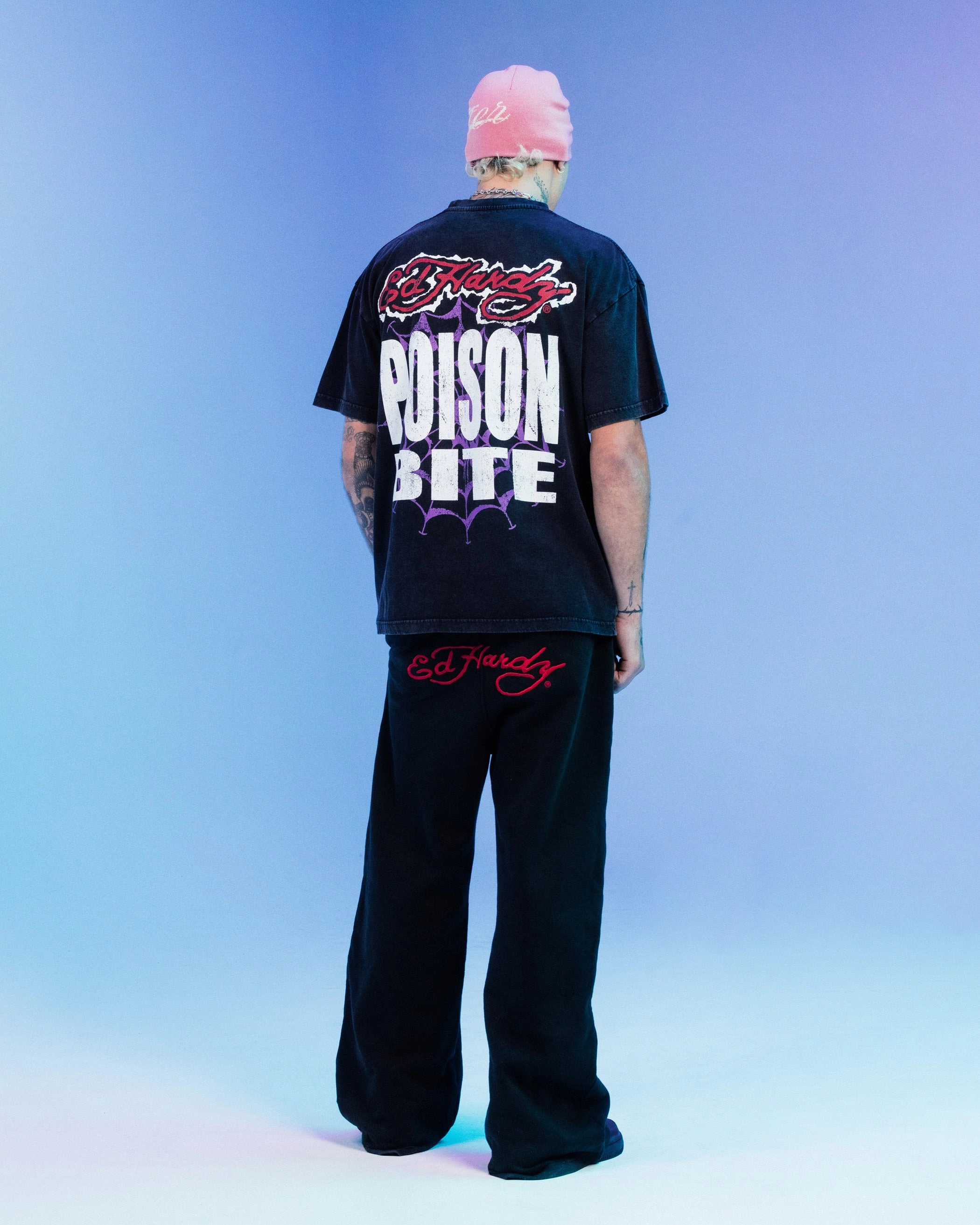 Ed Hardy By Loiter Poison Vintage T-Shirt Black Acidwash Comfortable And Trendy Weekend Style