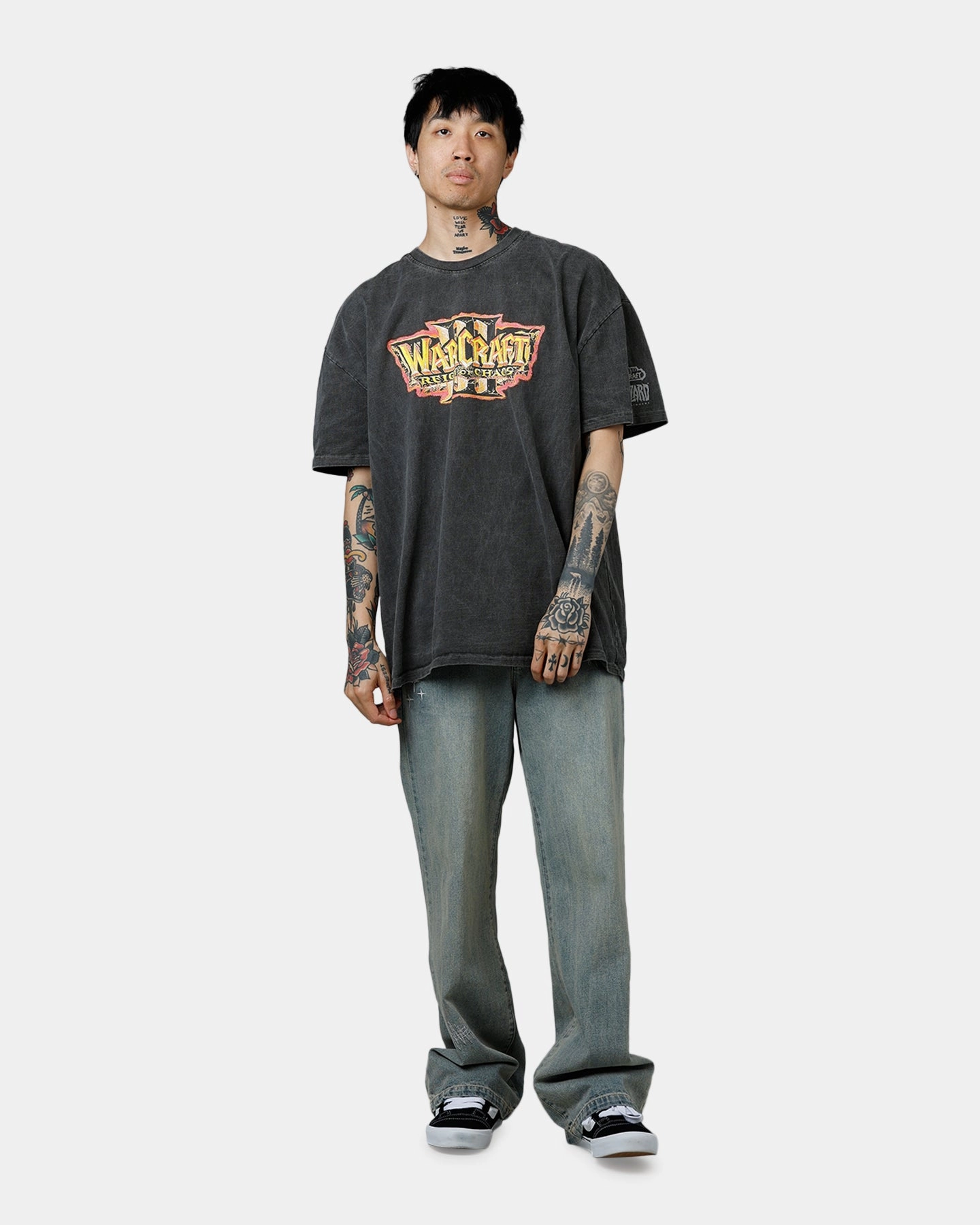 American Thrift X Warcraft: Reign Of Chaos T-Shirt Black Wash Casual Comfort Look Outdoor Gear