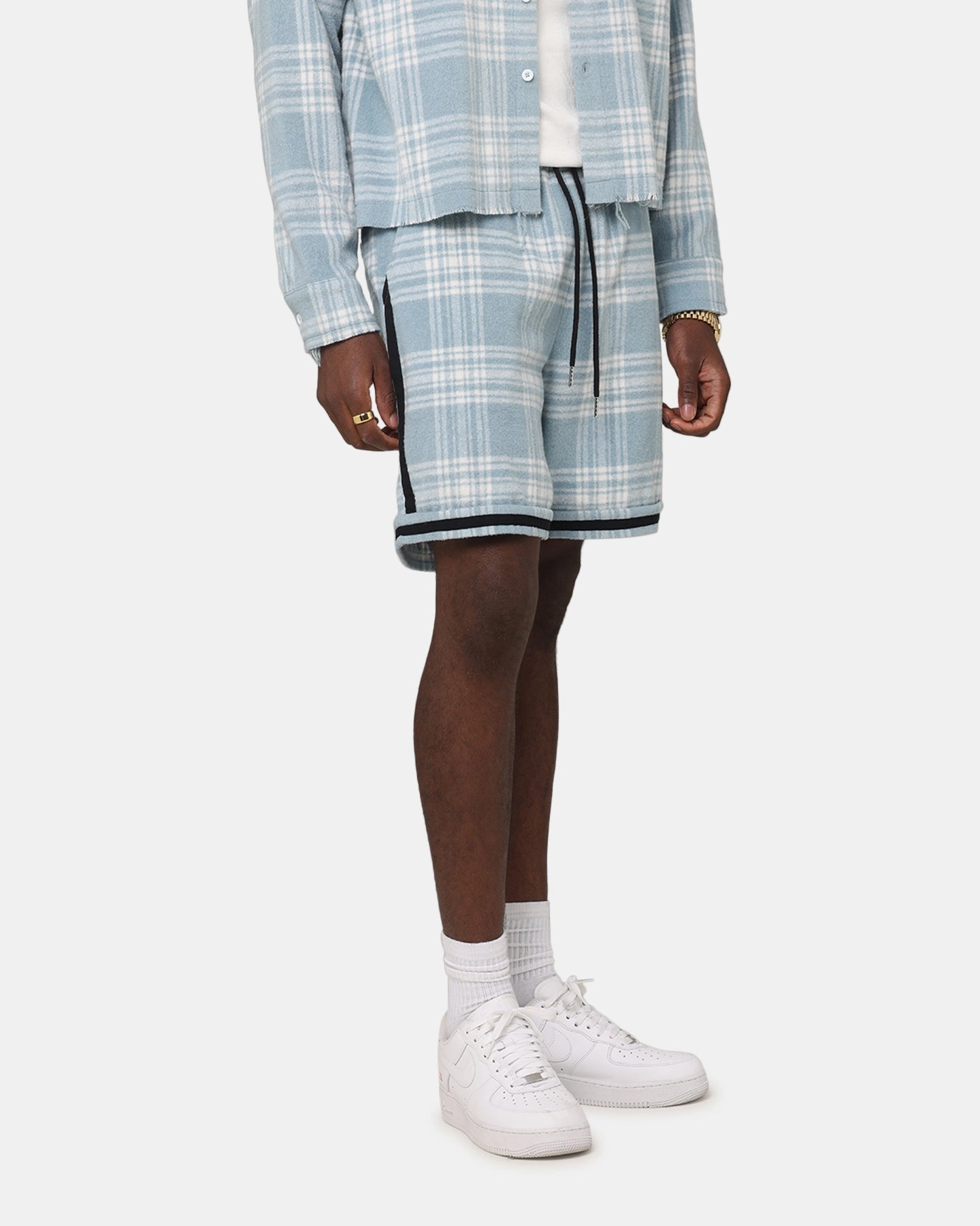Heels Mesh Fabric XXIII Plaid Ball Shorts Blue